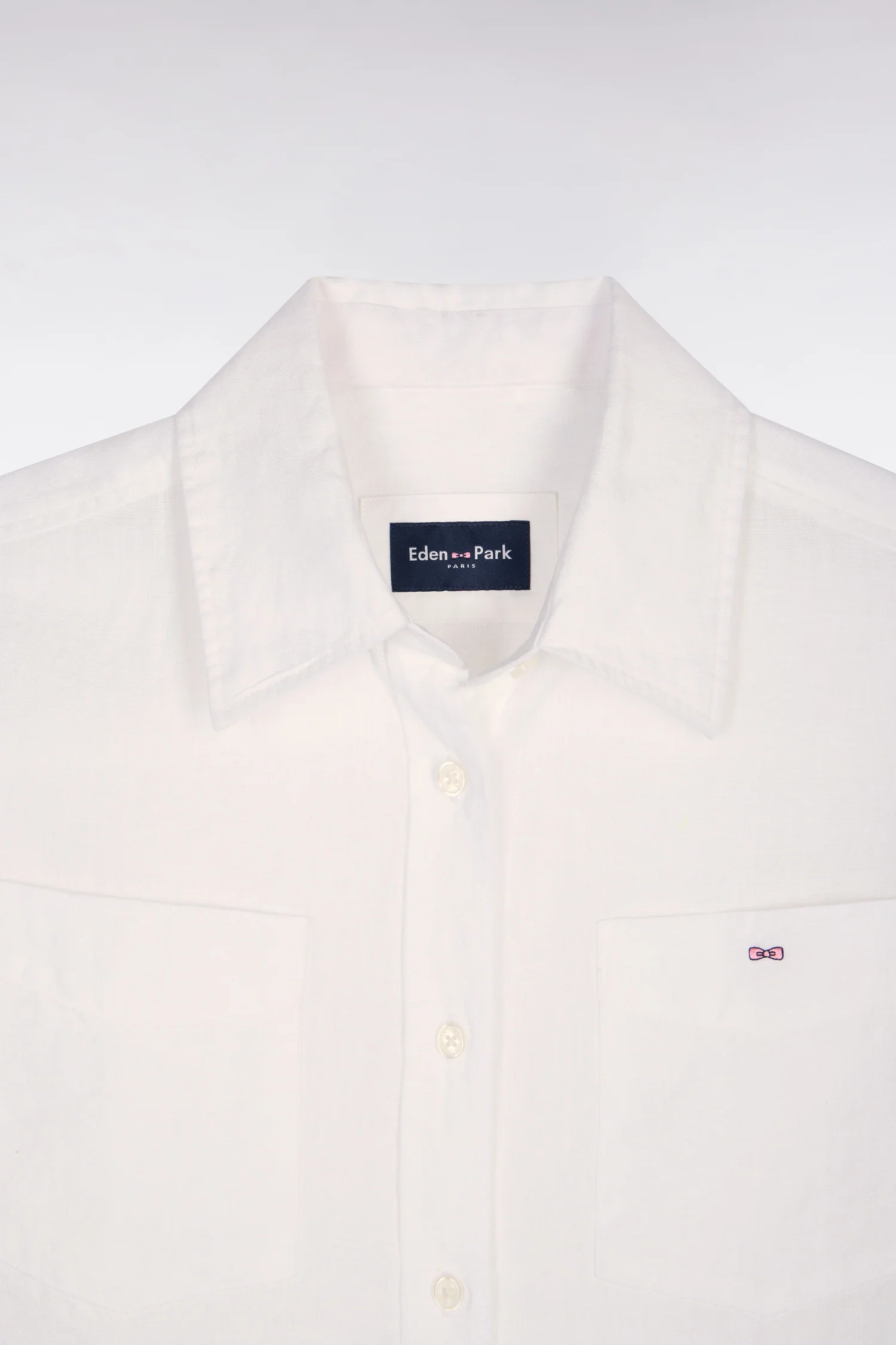Chemise en lin blanc à poches plaquées - Image 6