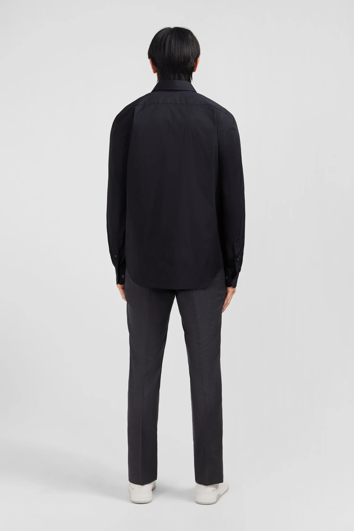 Chemise noir slim en popeline stretch - Image 6