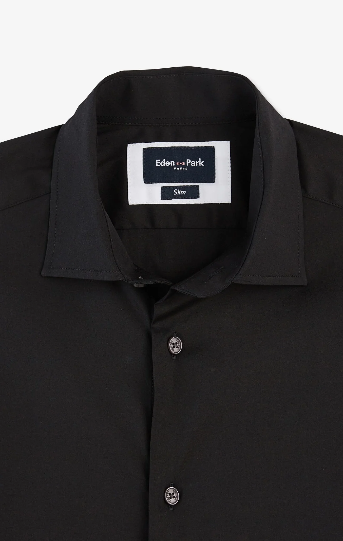 Chemise noir slim en popeline stretch - Image 9