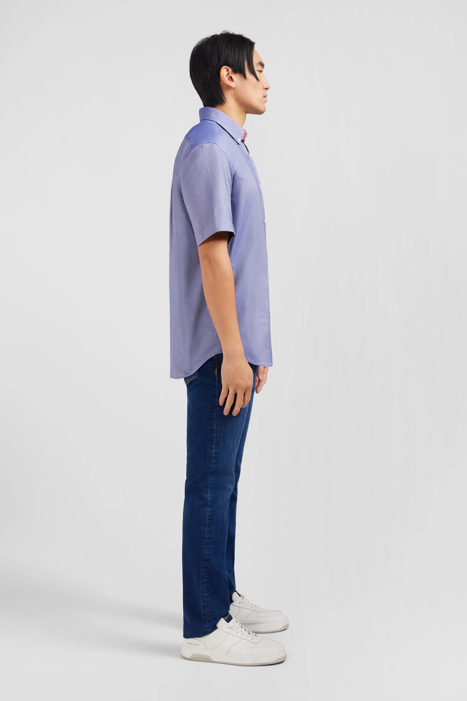 Chemisette bleu marine unie en coton - Image 5