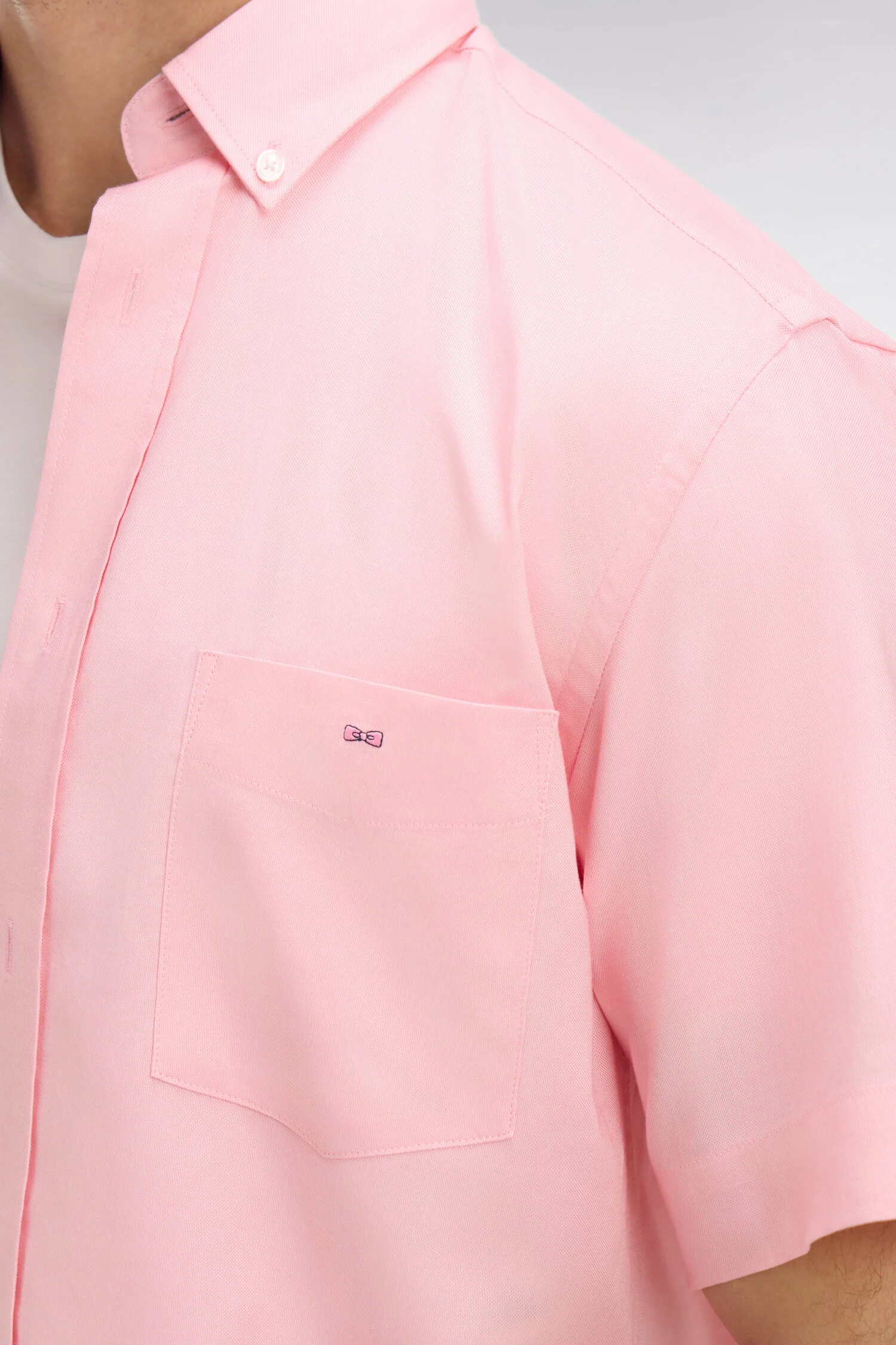 Chemisette rose unie en coton - Image 4