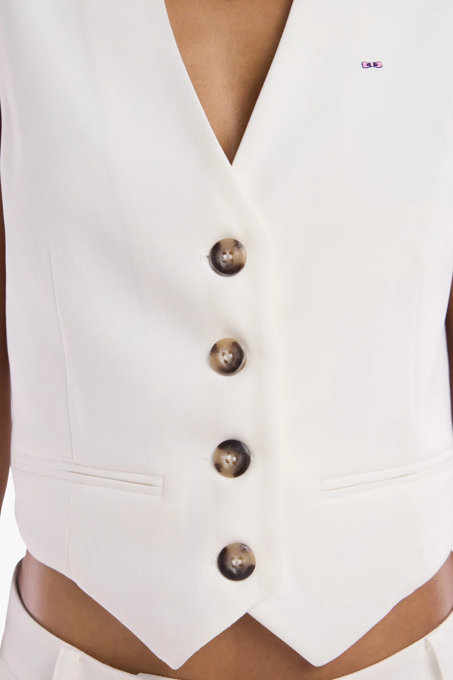 Gilet de costume fluide écru - Image 4