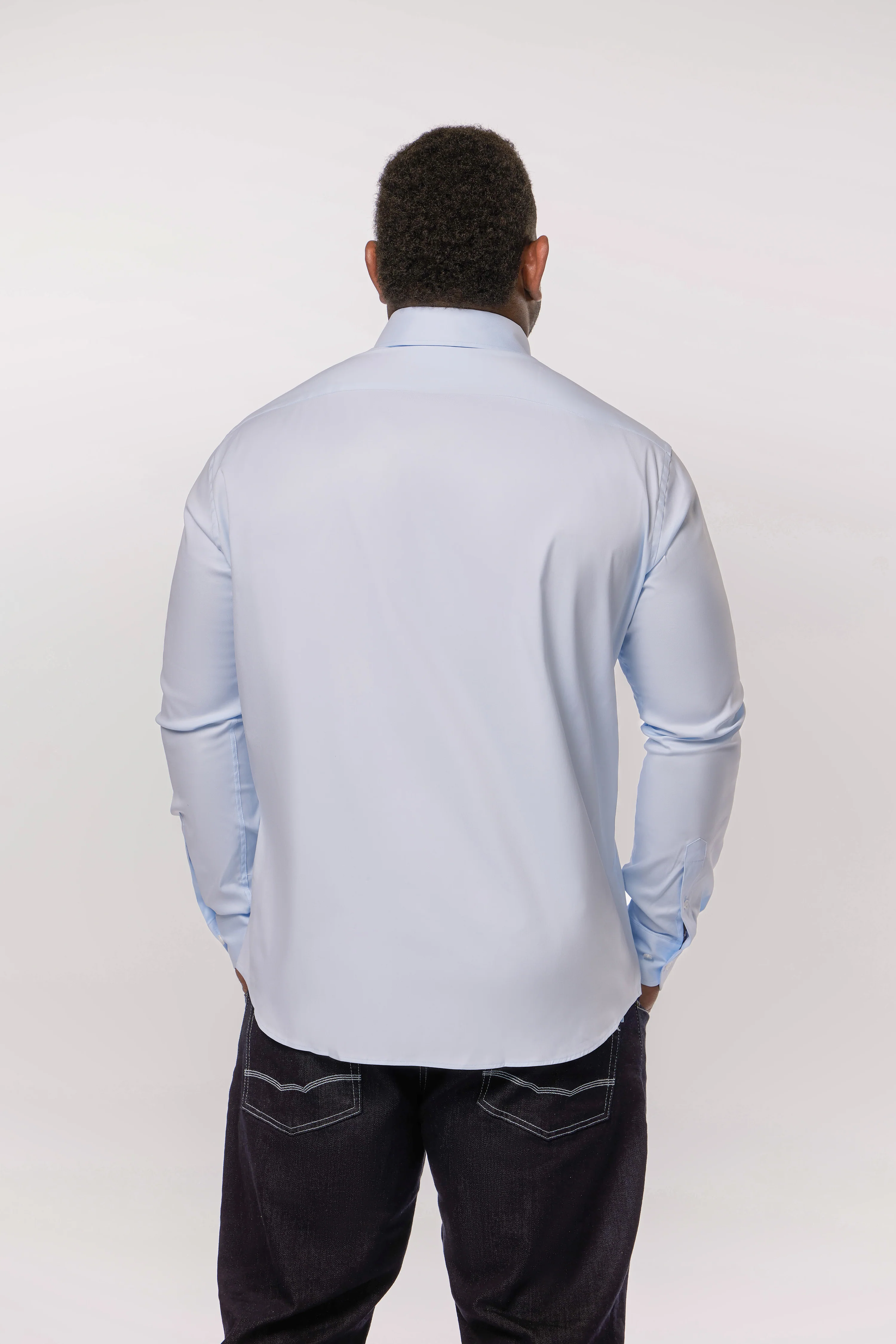 Chemise en coton stretch bleu ciel Eden Park x Racing 92 - Image 4