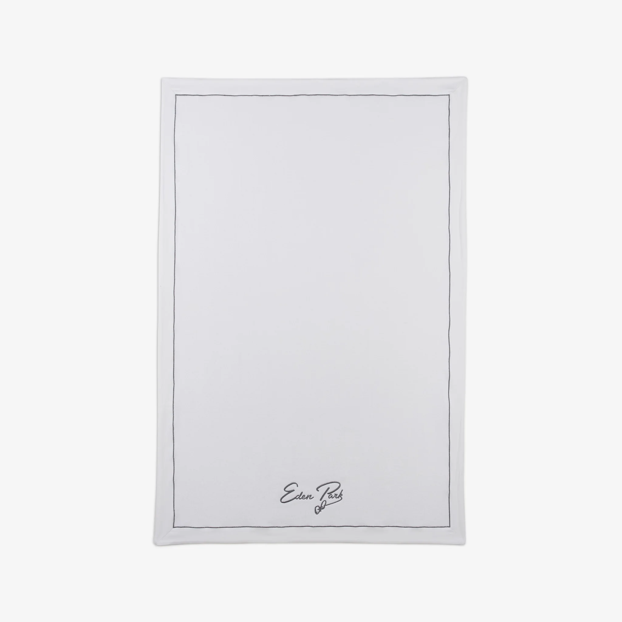 Grande serviette de bain à broderie blanche - Image 3