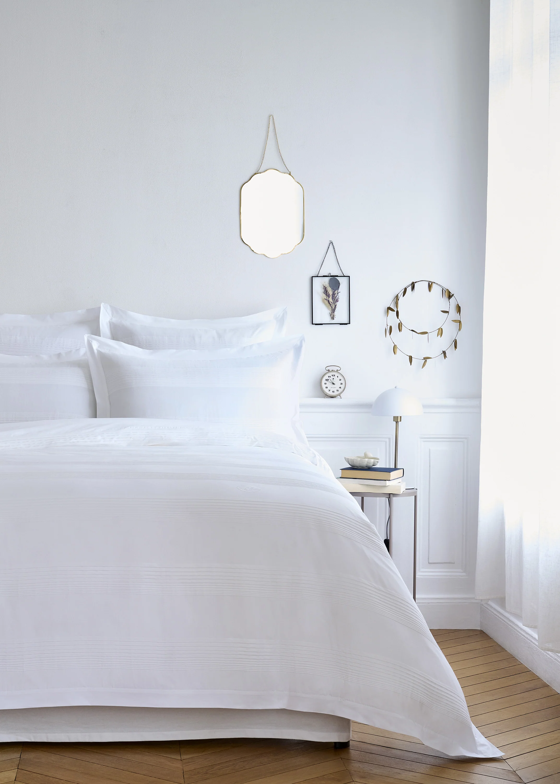 Housse de couette en percale de coton blanche