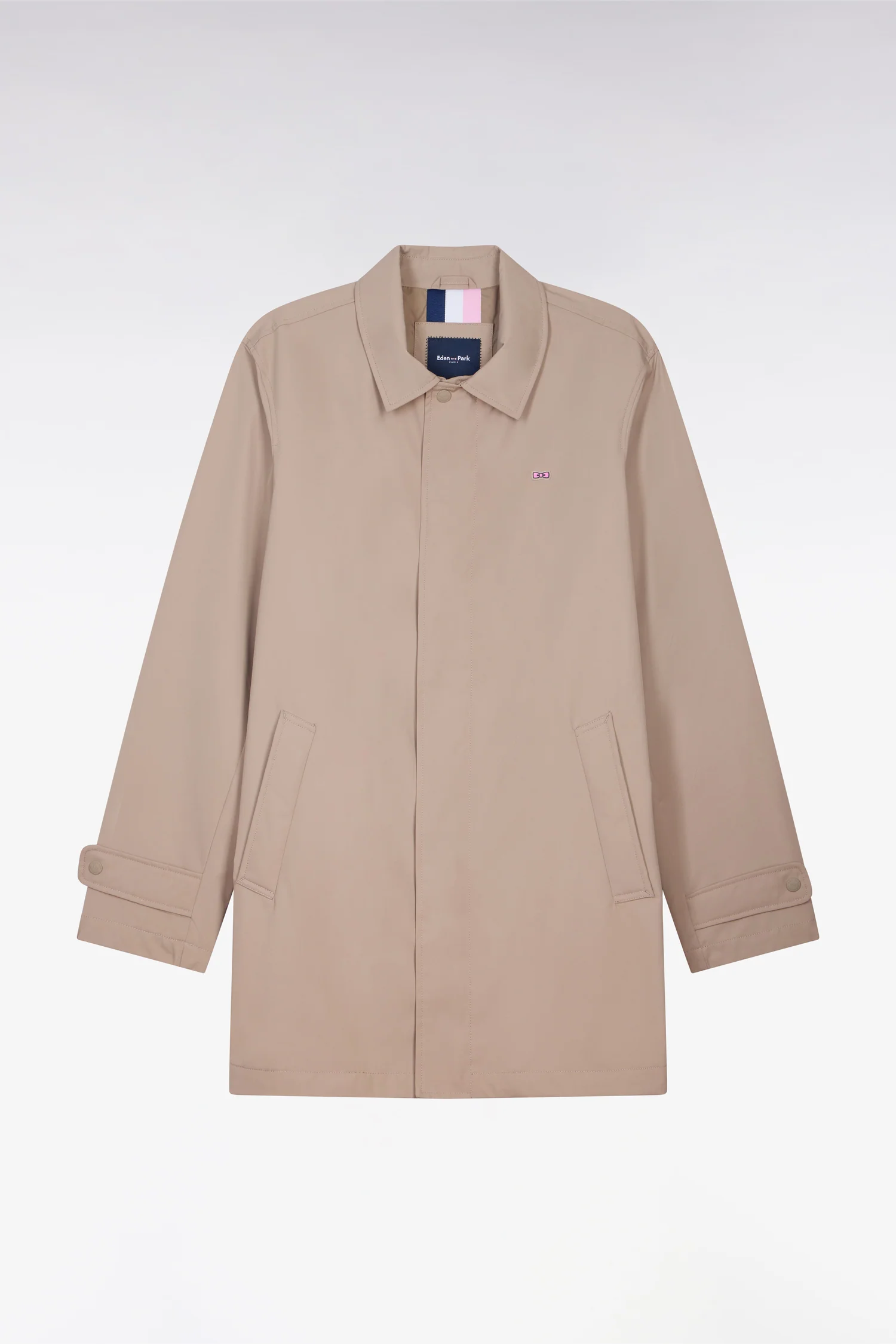 Imperméable court en nylon grège - Image 2