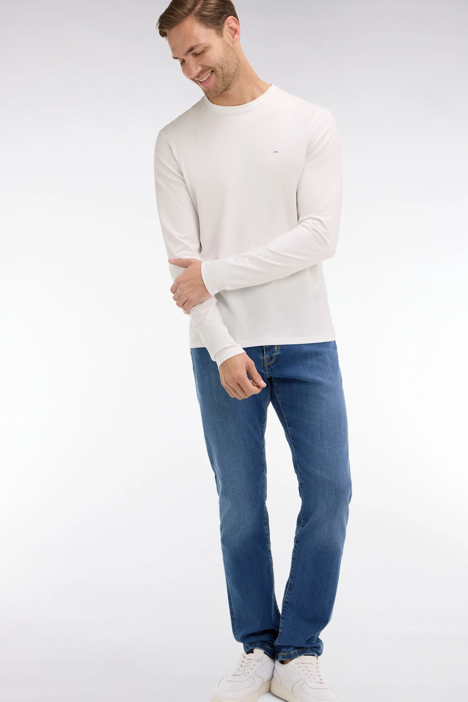 Jean bleu en coton stretch