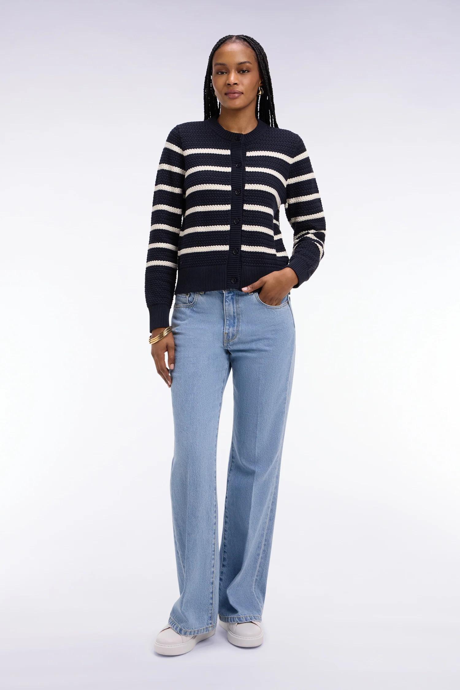 Jean coupe flare en denim brut - Image 3