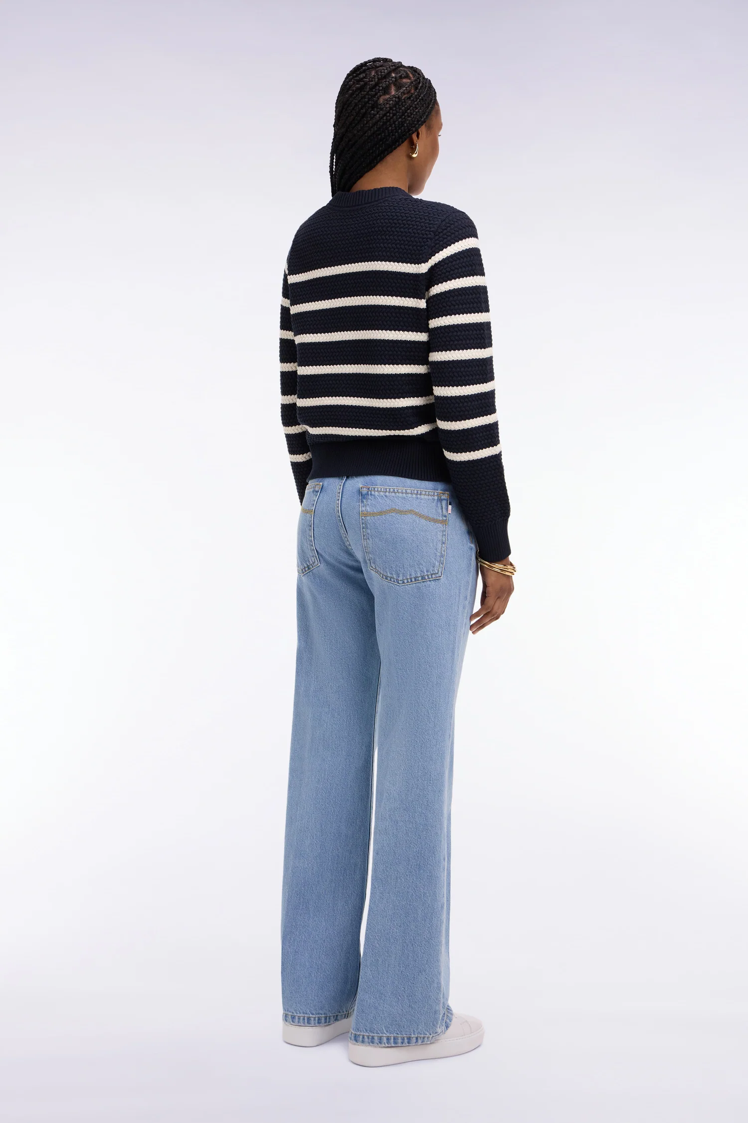 Jean coupe flare en denim brut - Image 5