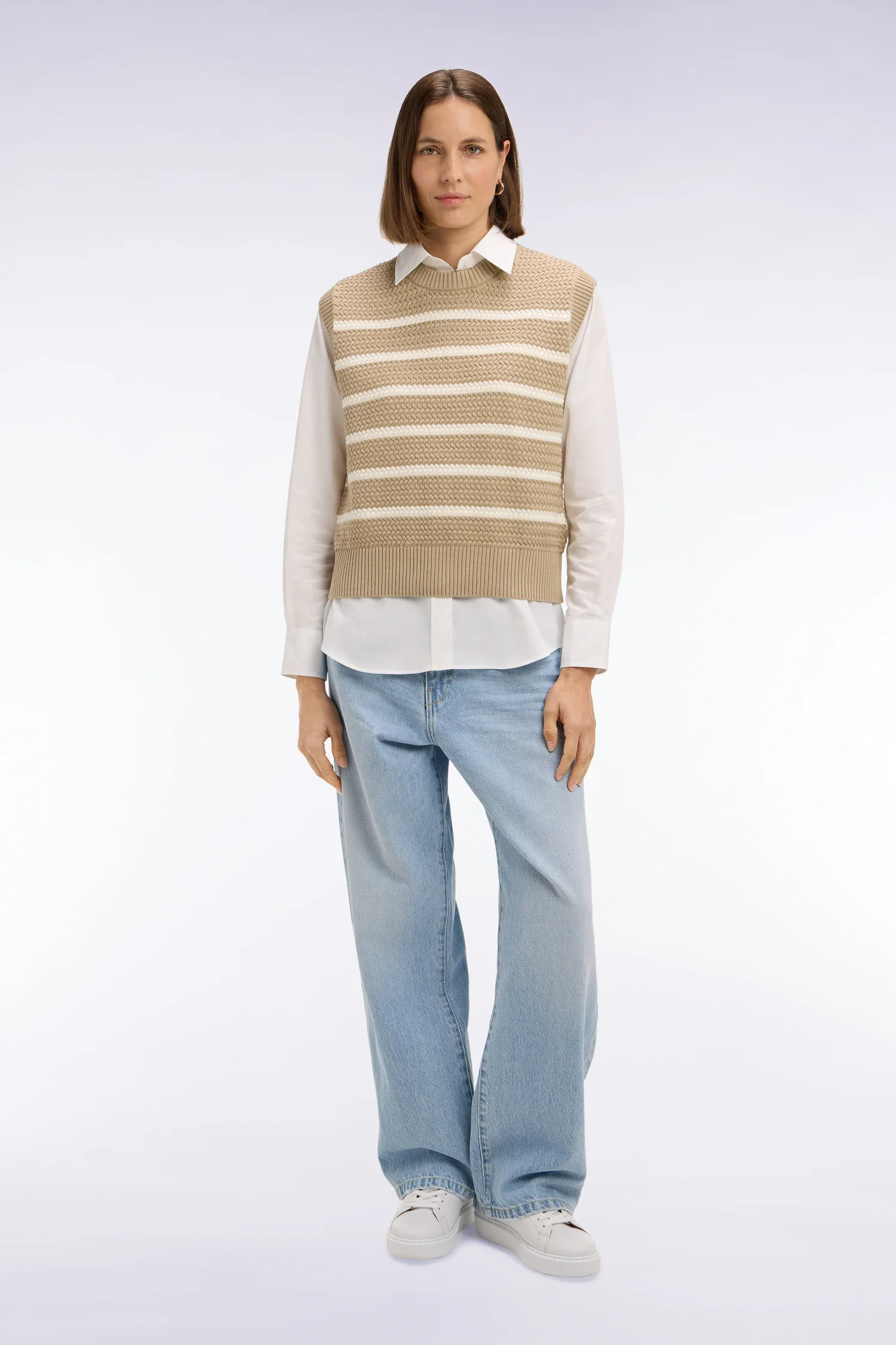 Jean en denim bleached coupe droite et large - Image 3