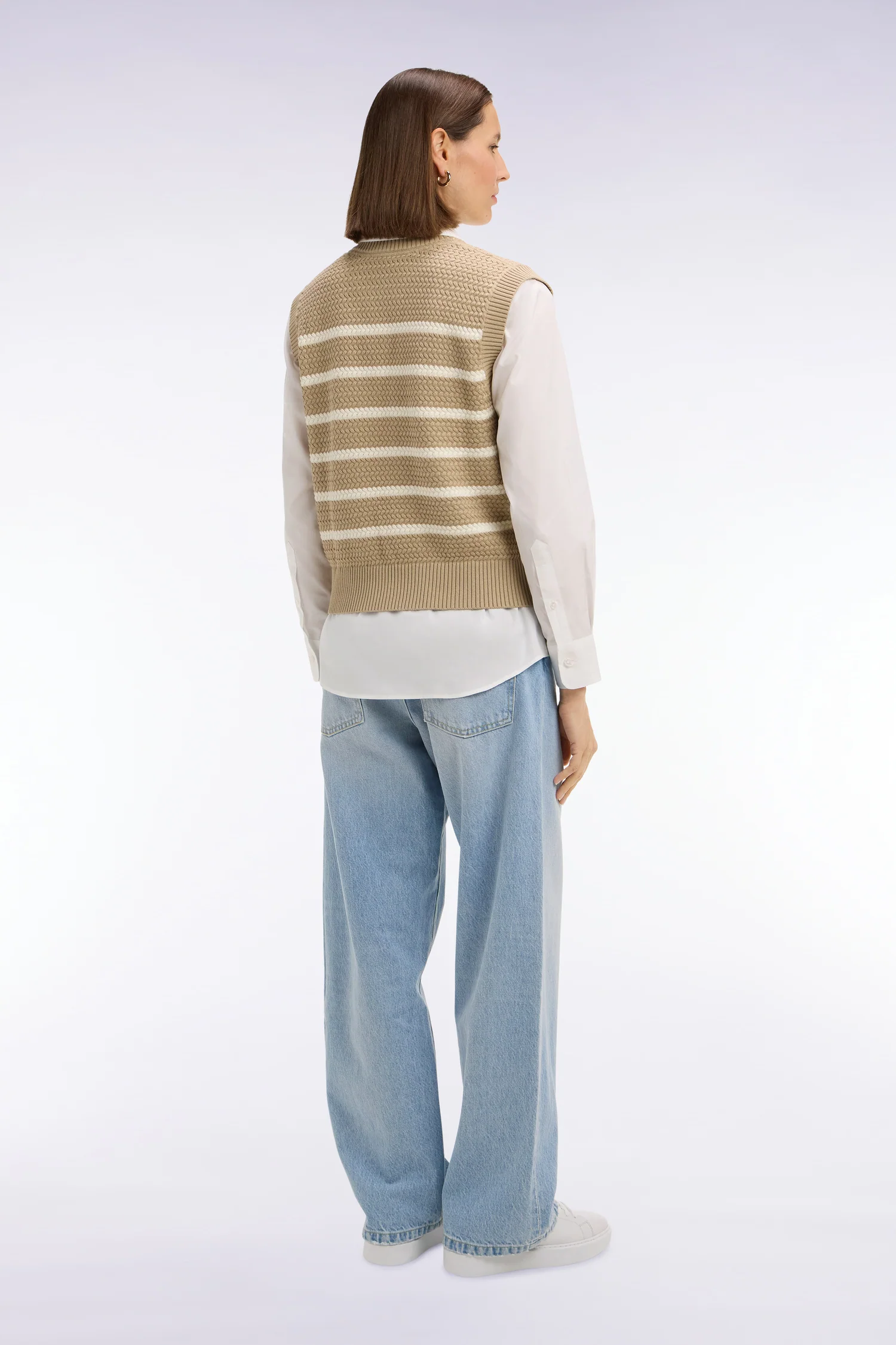 Jean en denim bleached coupe droite et large - Image 5