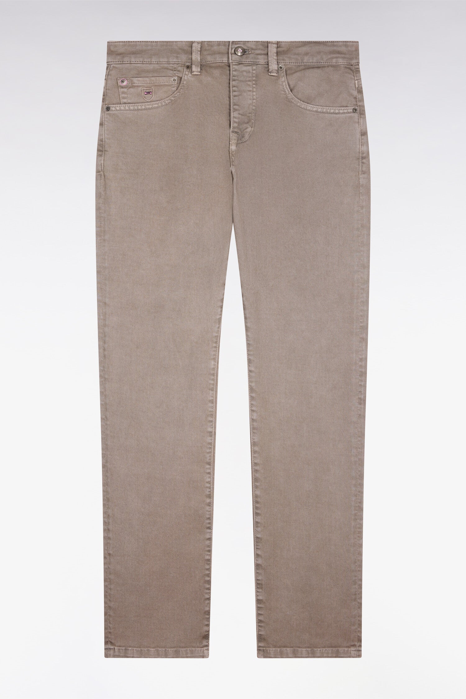 Jean en denim stretch beige coupe regular - Image 2