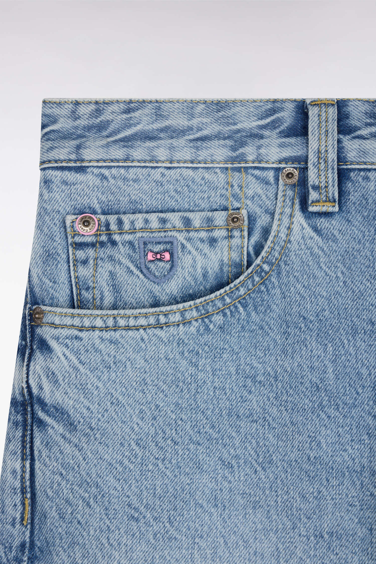 Jean en denim stretch bleu foncé stone bleach coupe regular - Image 6