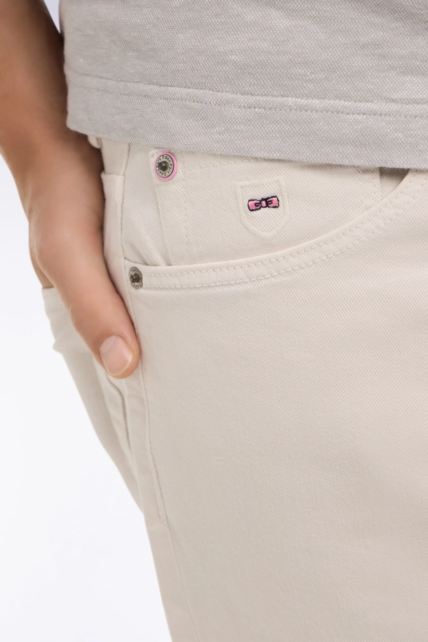Jean en denim stretch écru coupe regular - Image 4