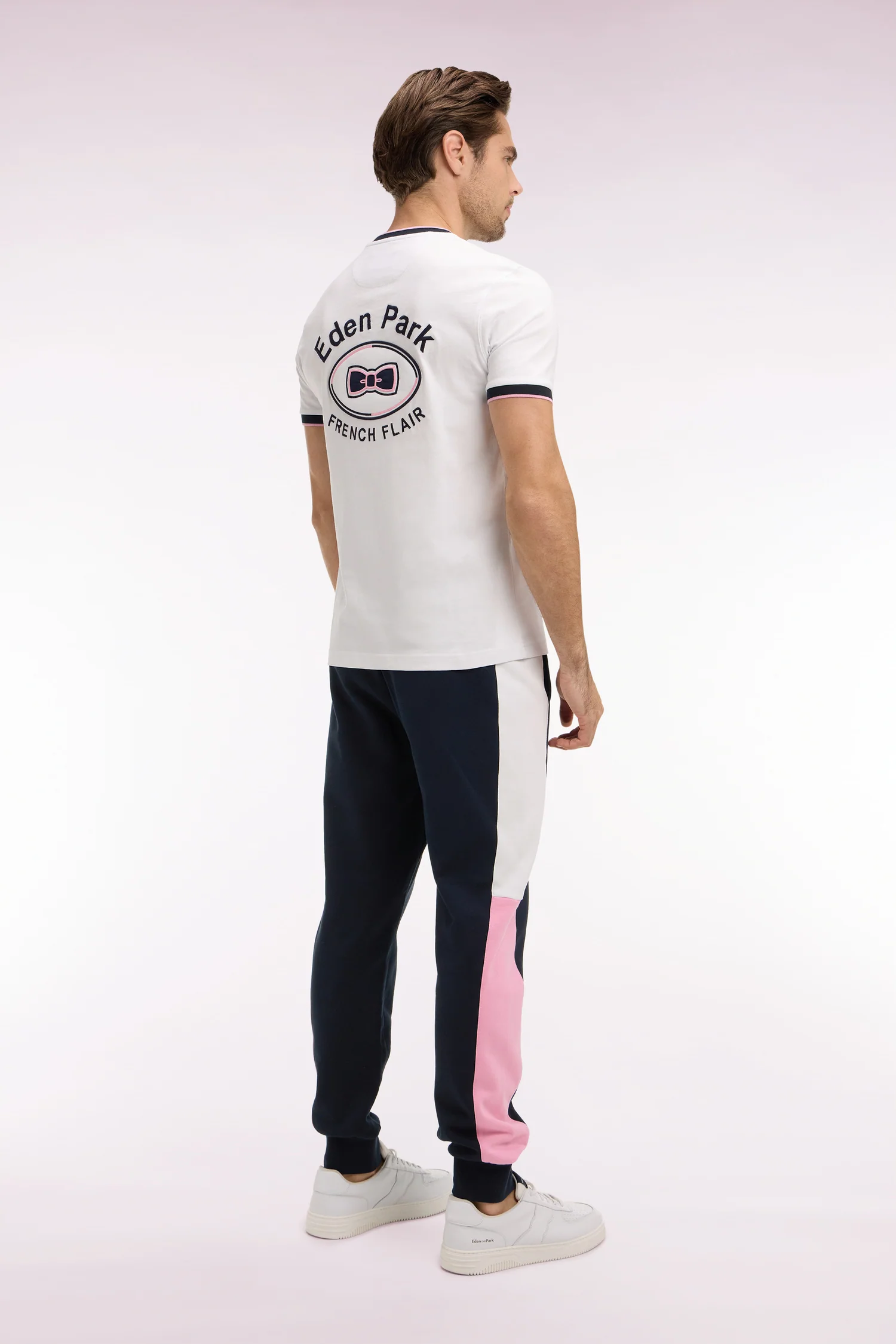 Jogging en molleton coton colorblock marine coupe regular - Image 5