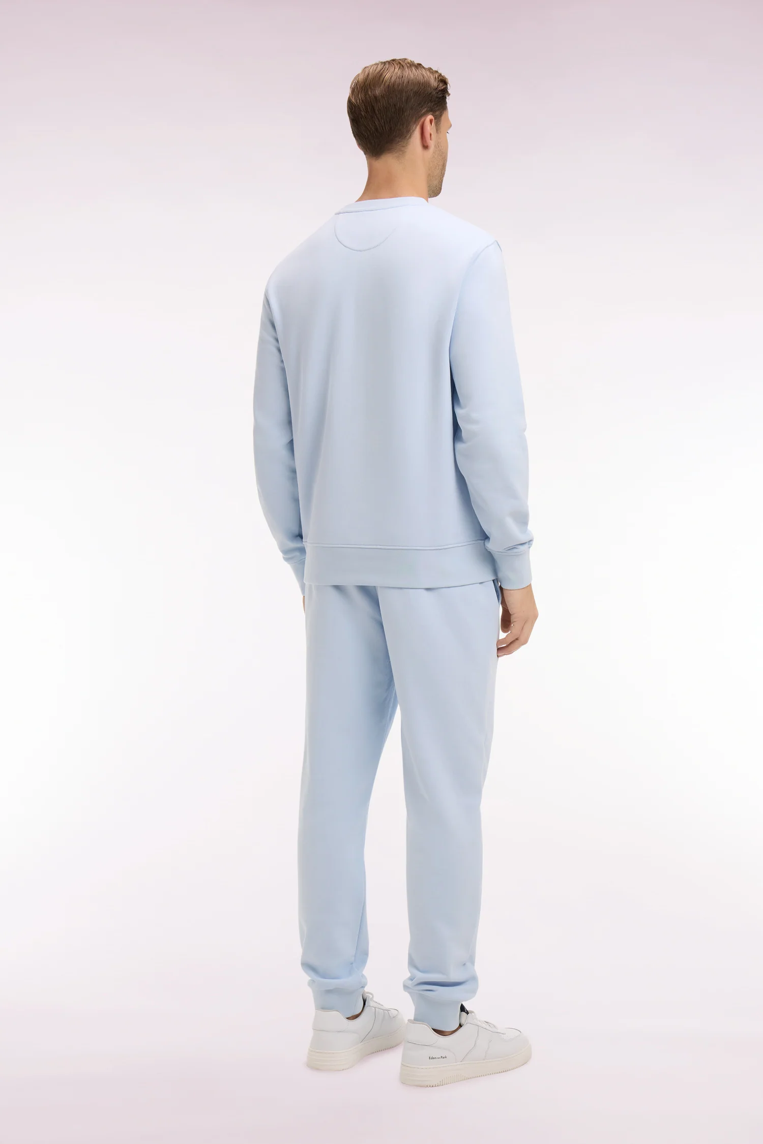 Jogging uni en molleton coton ciel coupe regular - Image 5