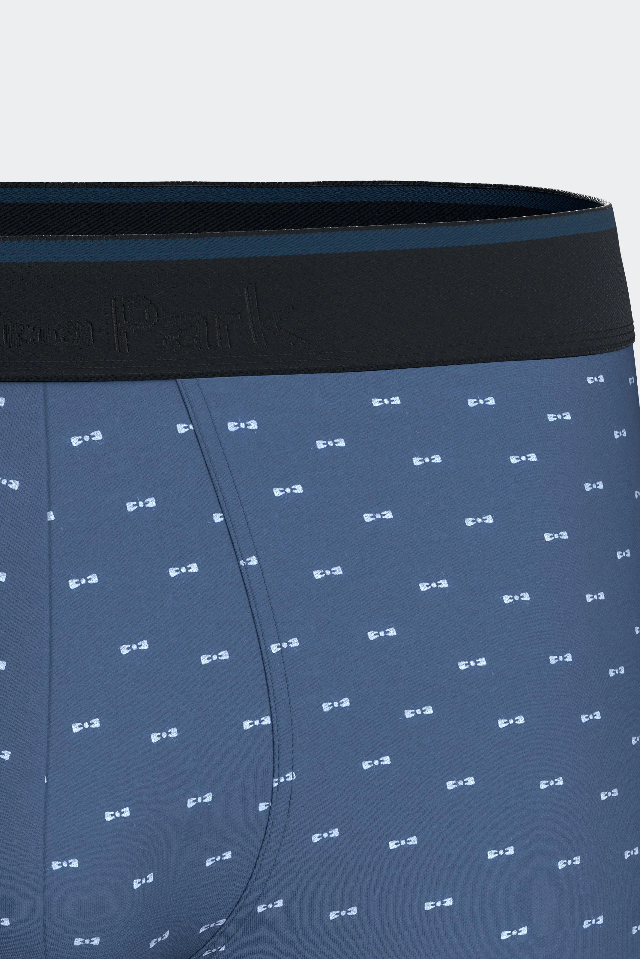 Lot de deux boxers en jersey de coton stretch bleu uni et micromotifs - Image 4