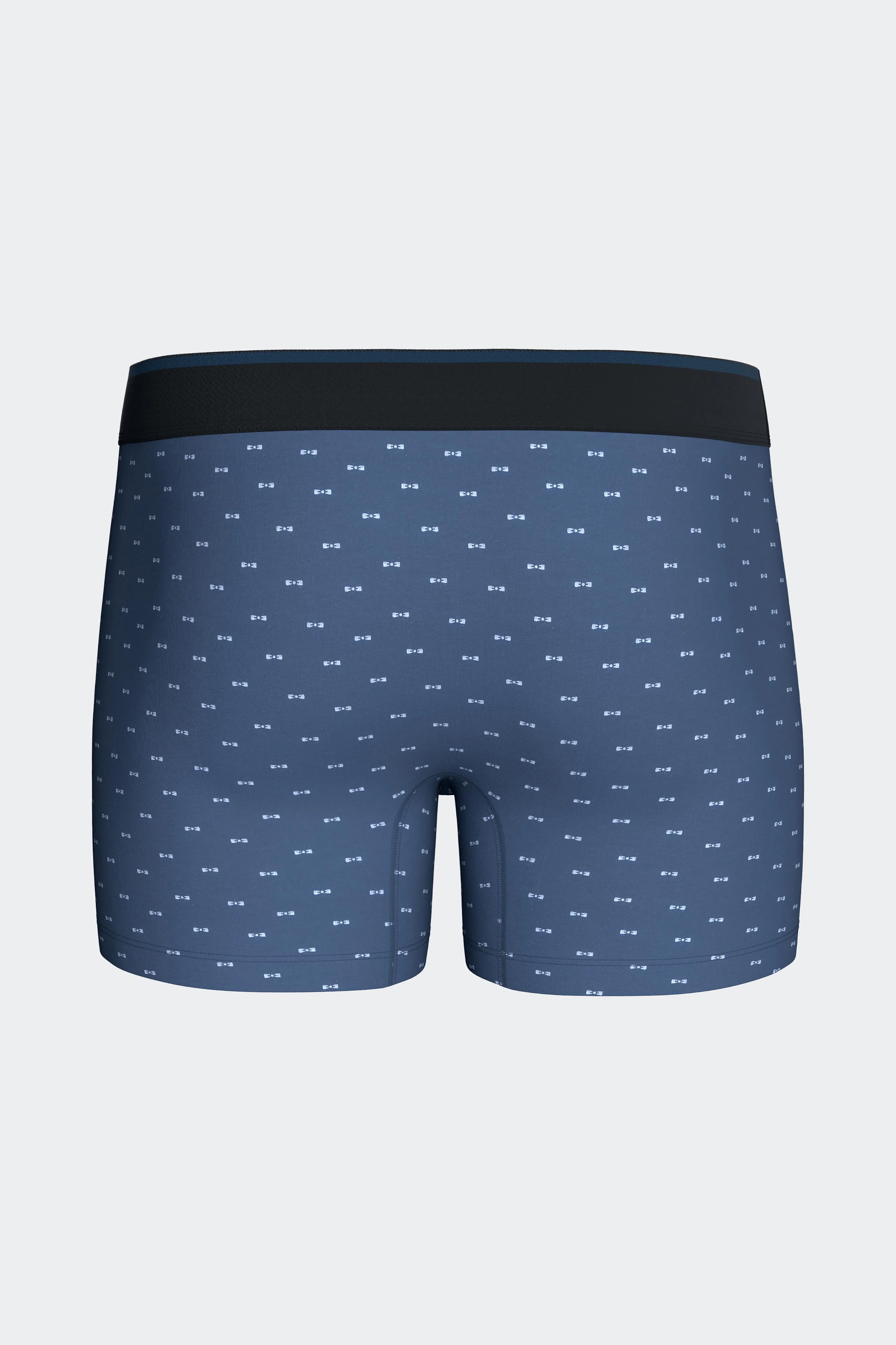 Lot de deux boxers en jersey de coton stretch bleu uni et micromotifs - Image 5