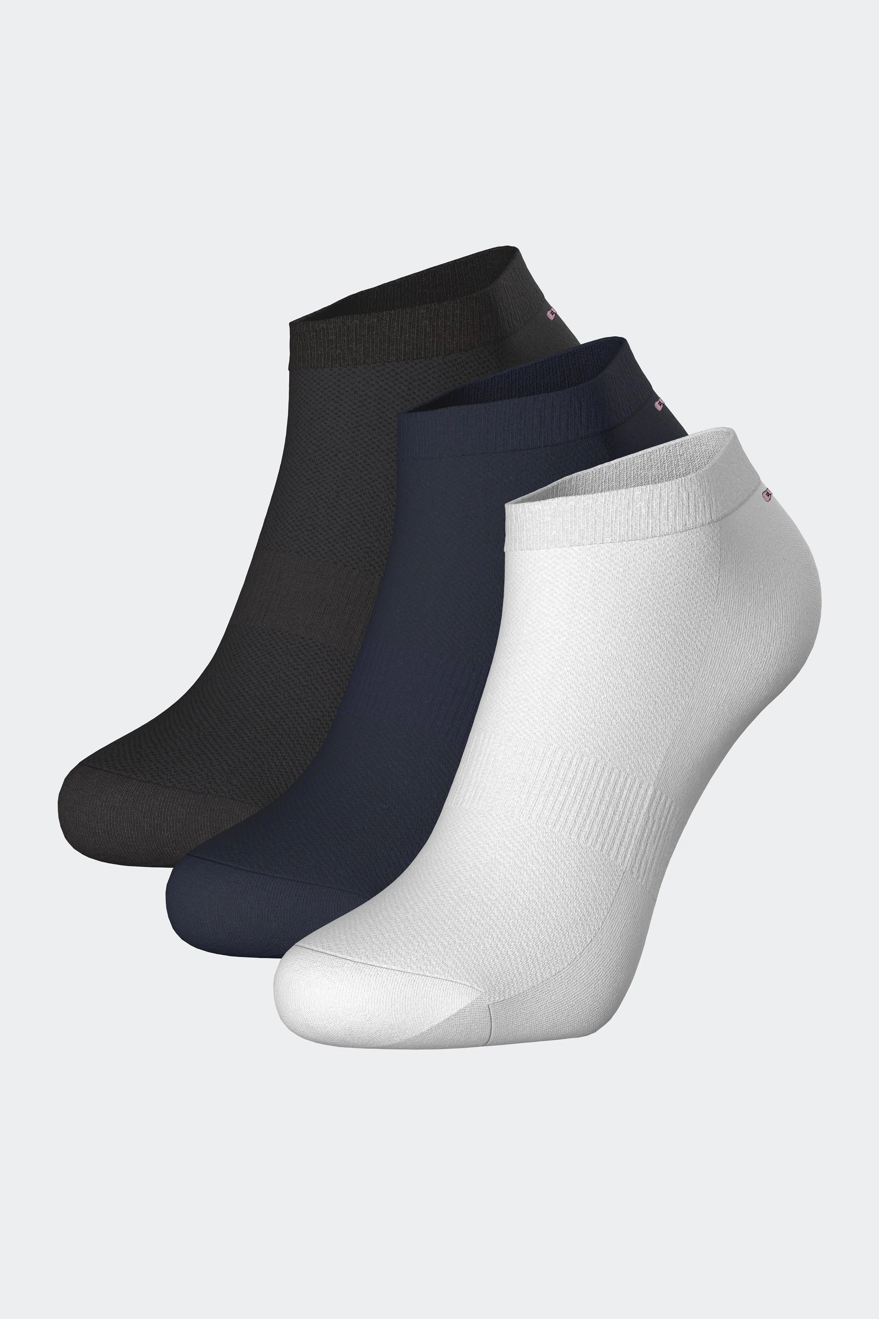 Lot de trois paires de socquettes en coton mélangé
