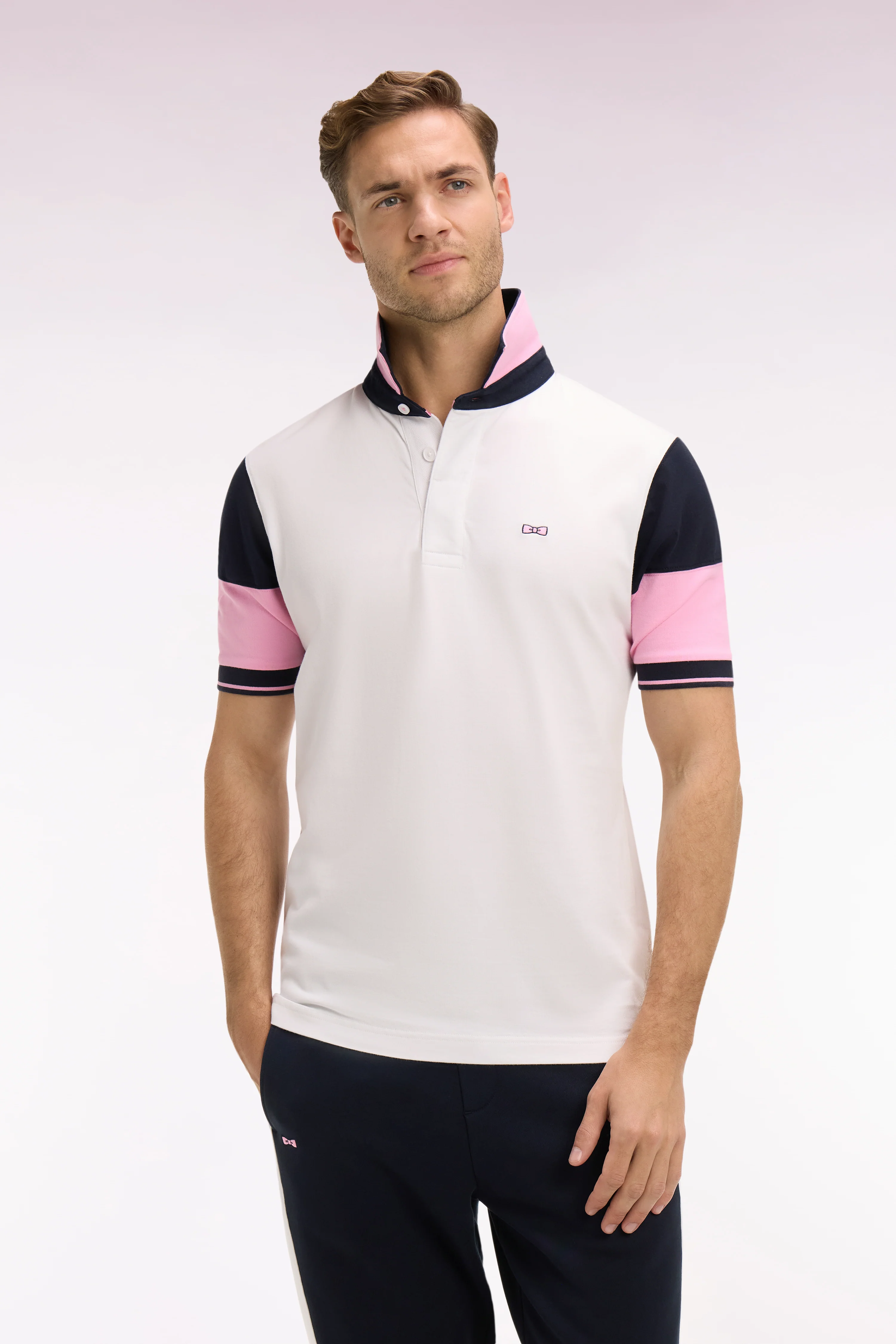Maillot à manches courtes en coton blanc coupe regular - Image 3