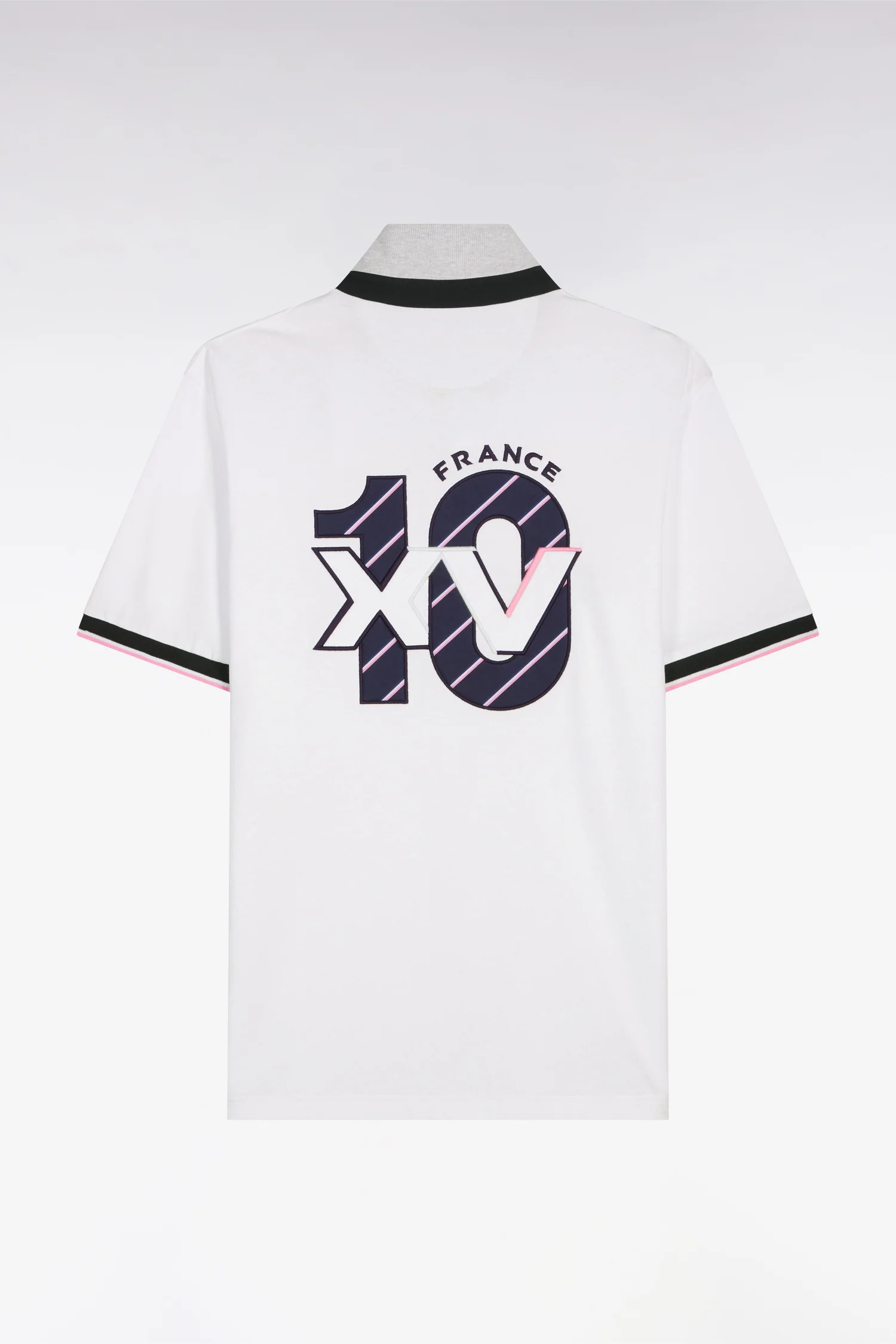 Maillot à manches courtes XV de France en coton blanc coupe regular - Image 2