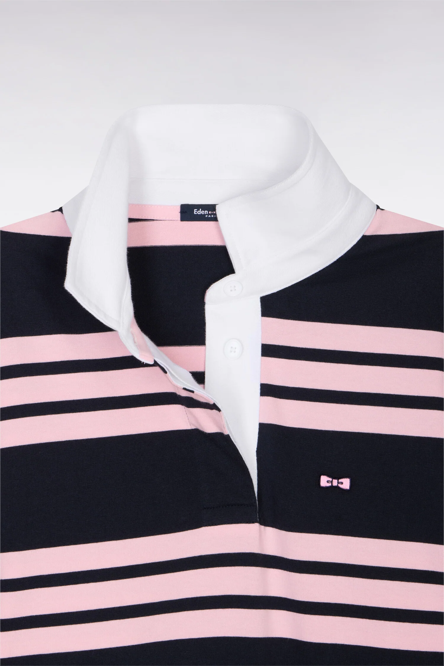 Maillot à manches longues rayé marine et rose coupe oversized - Image 6