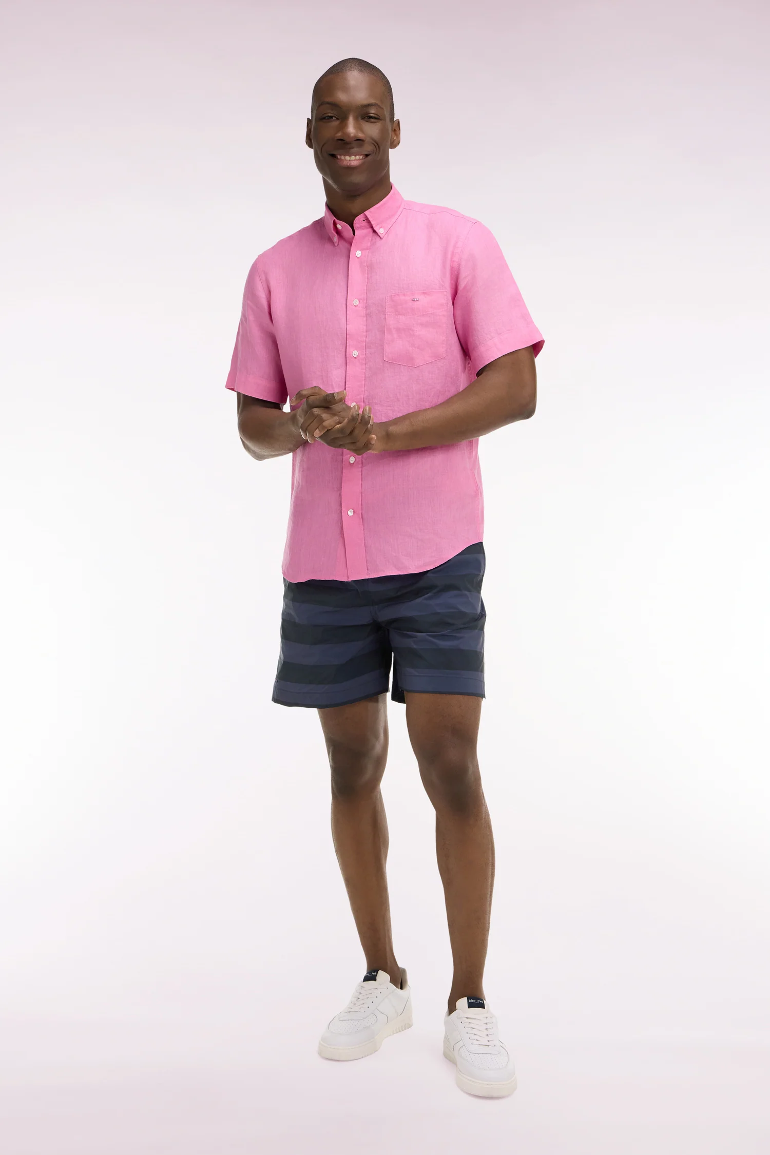 Maillot de bain à rayures marine