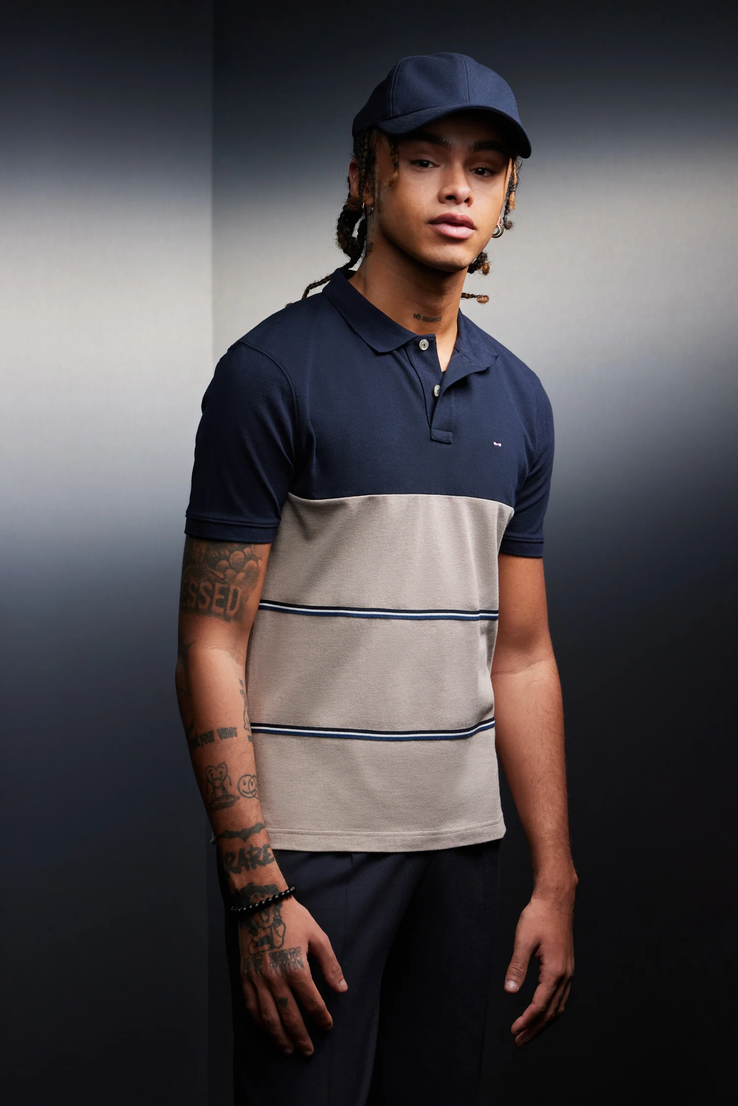 Maillot en coton bicolore coupé cousu upcyclé Pap'Atelier