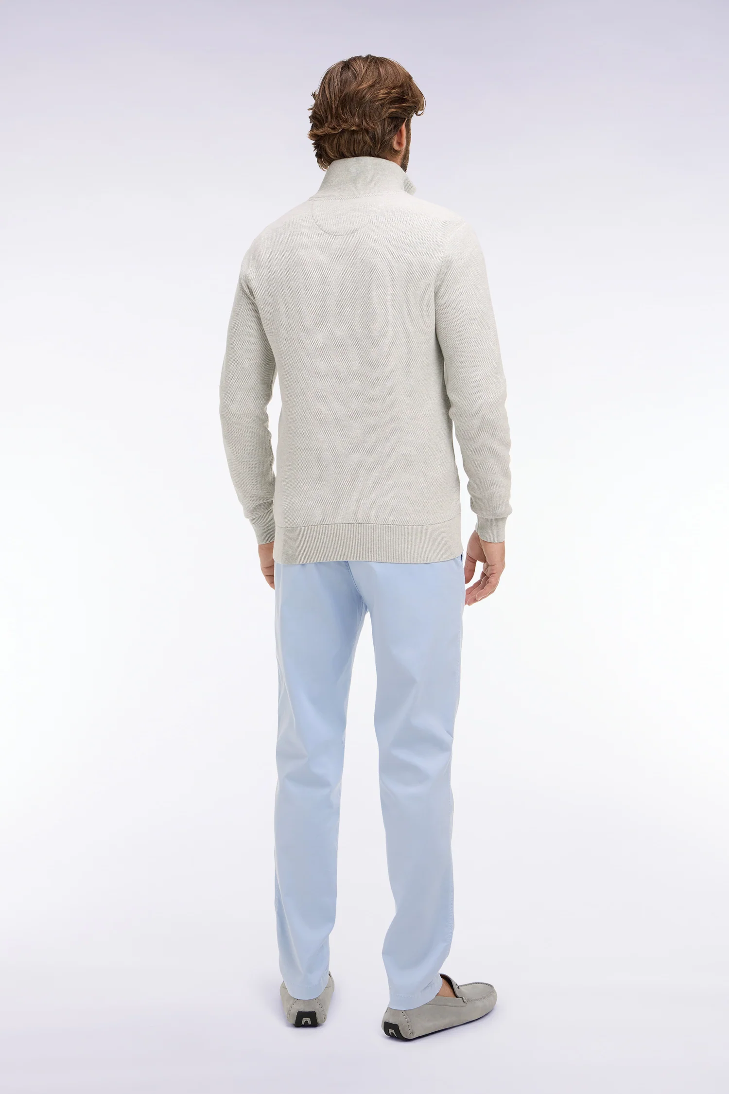 Pantalon chino en lyocell et coton stretch gris clair - Image 5