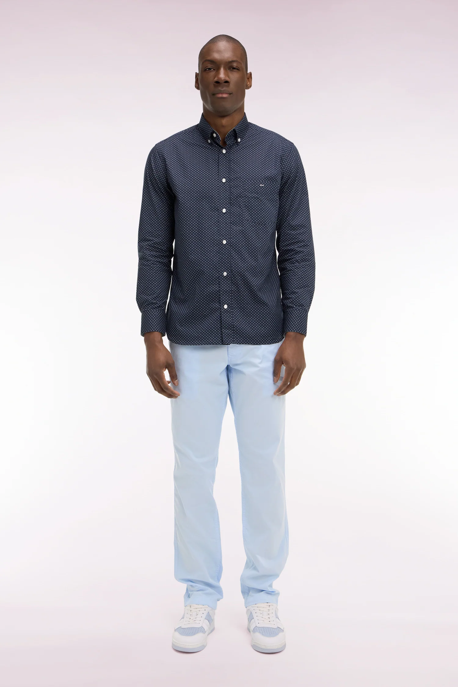 Pantalon chino regular en coton stretch ciel - Image 3