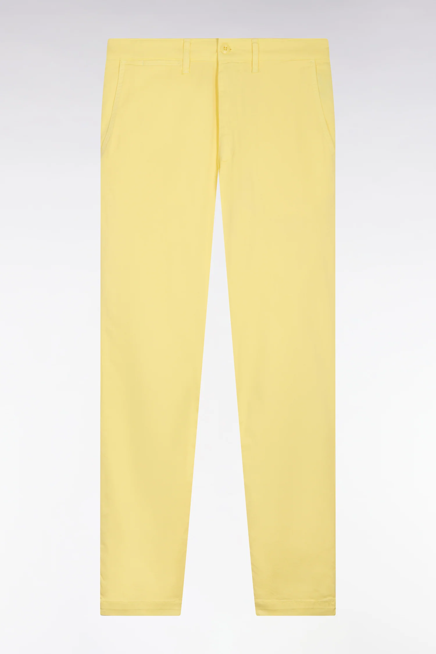 Pantalon chino regular en coton stretch jaune clair - Image 2
