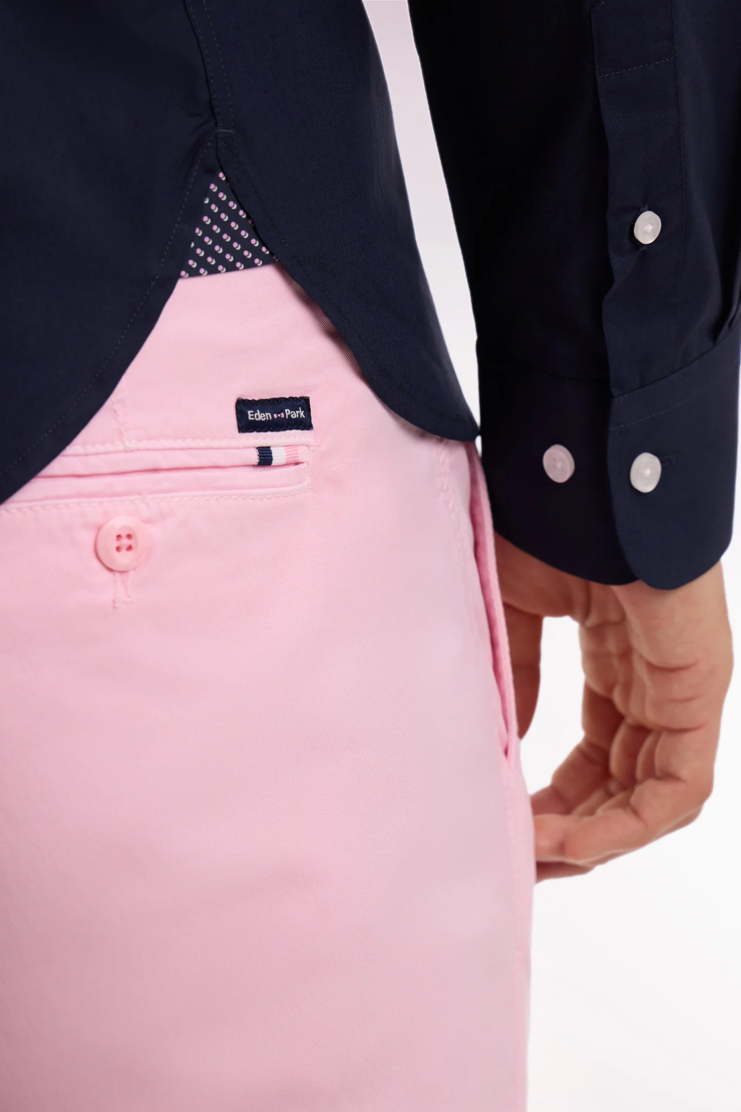 Pantalon chino regular en coton stretch rose - Image 4