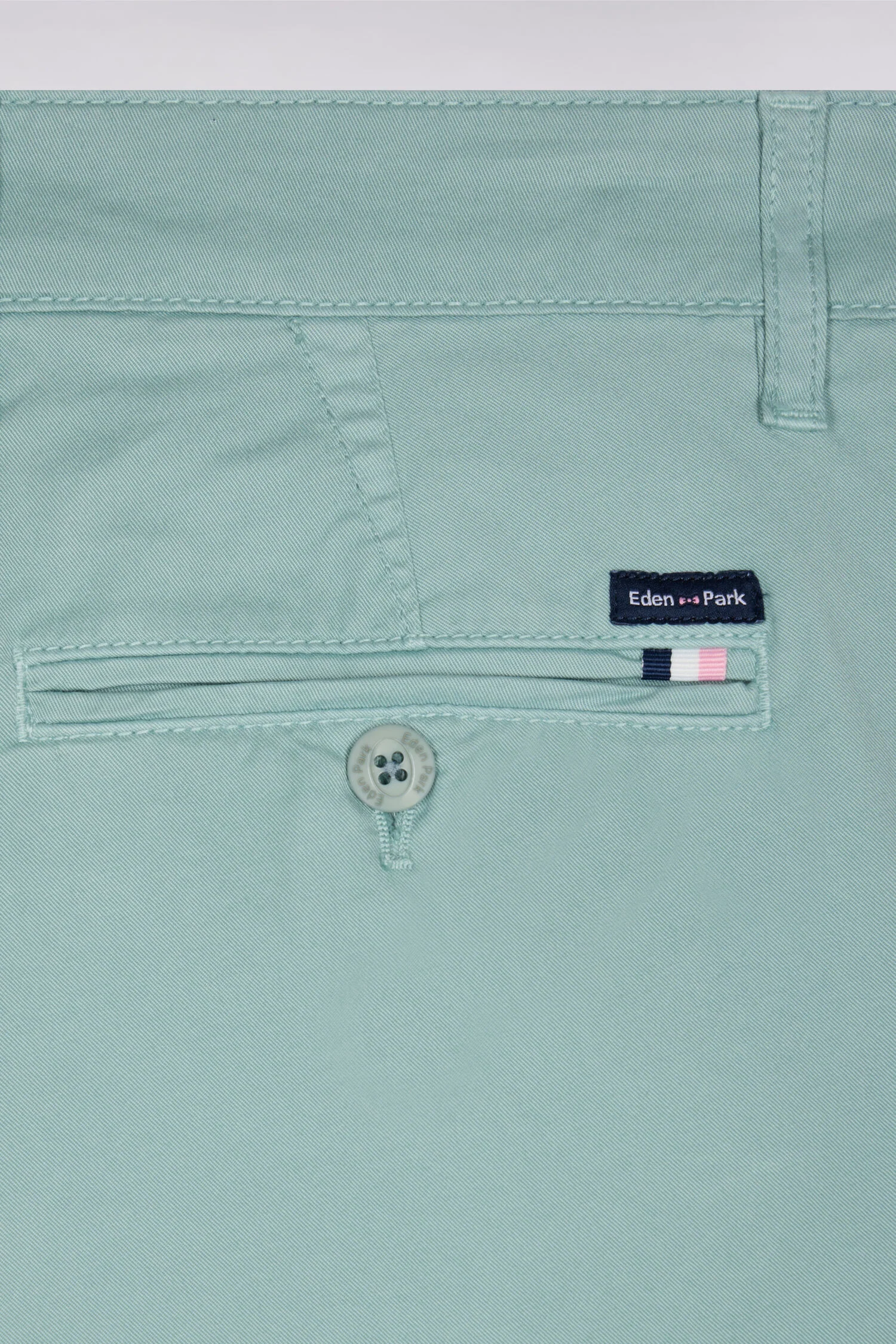 Pantalon chino regular en coton stretch vert d'eau - Image 6