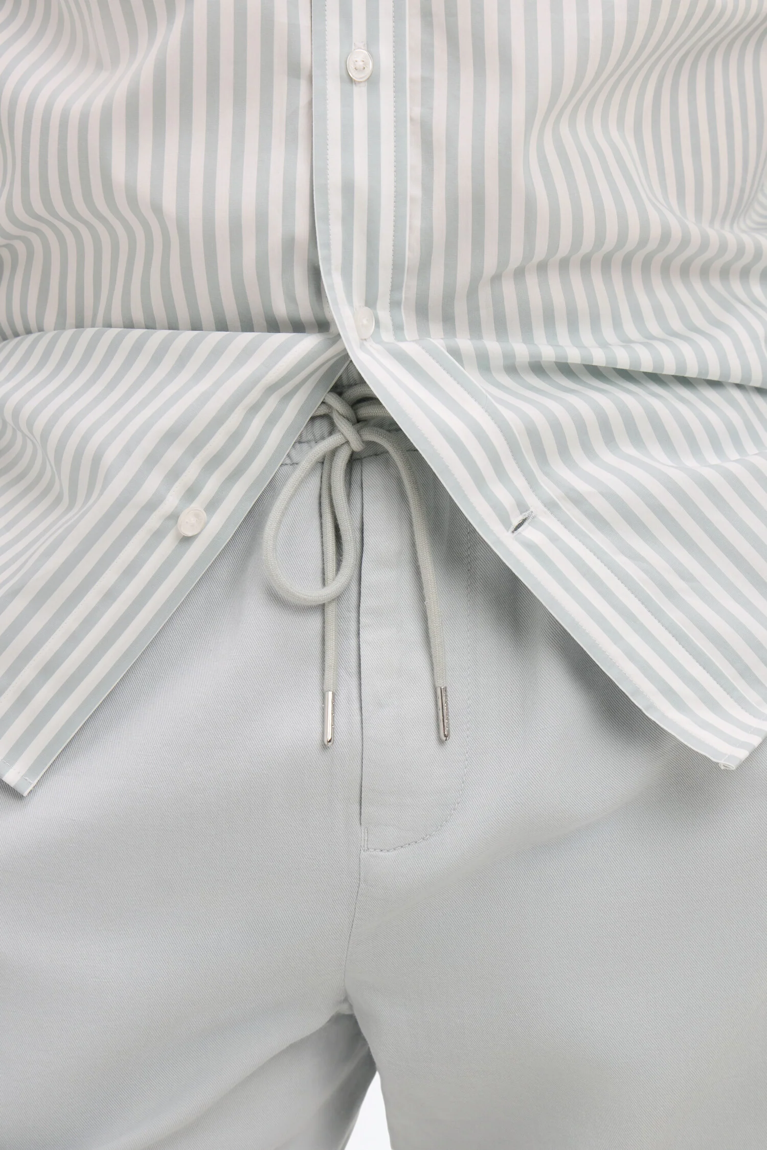 Pantalon en coton lin et lyocell gris clair coupe Modern - Image 4