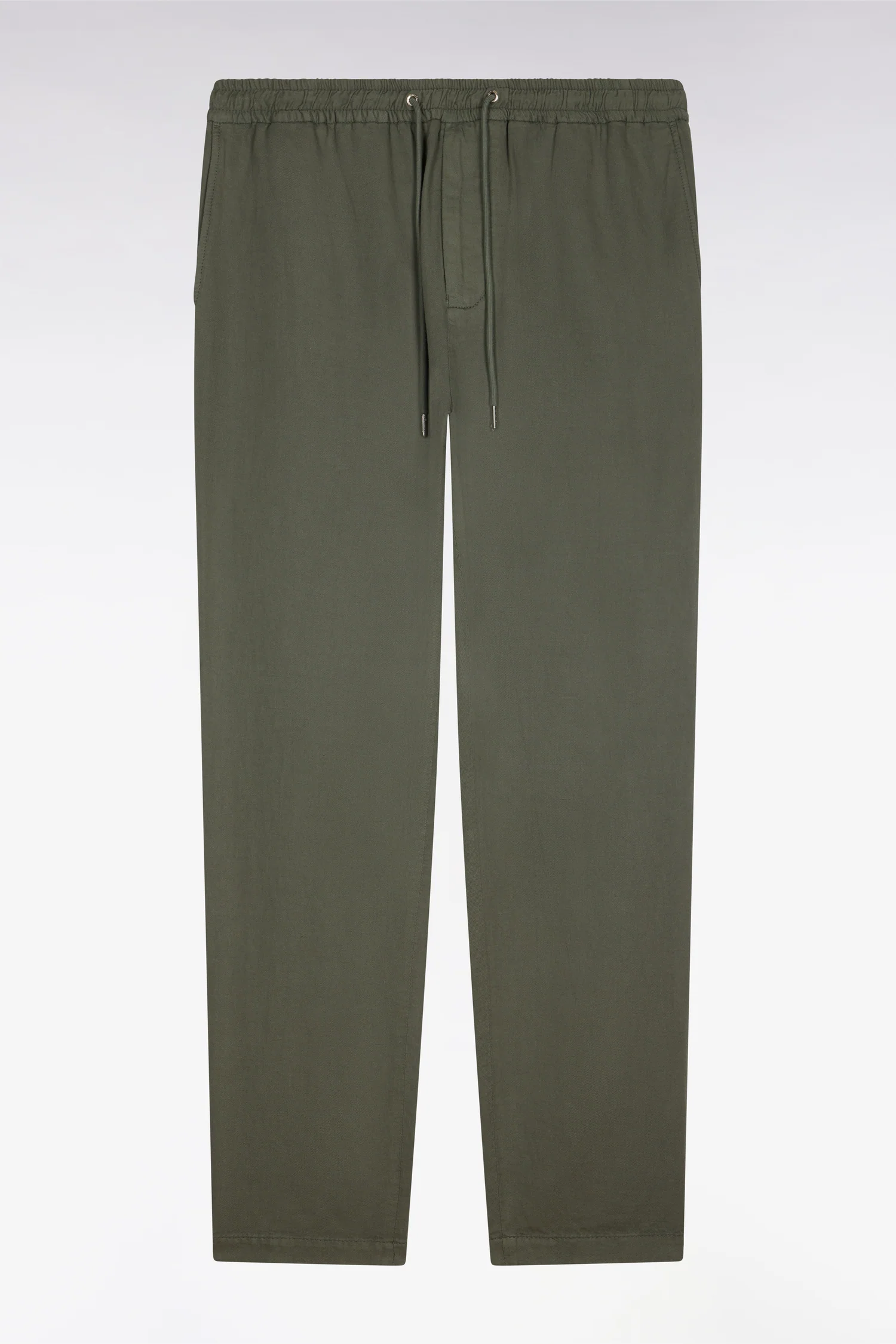Pantalon en coton lin et lyocell kaki coupe Modern - Image 2