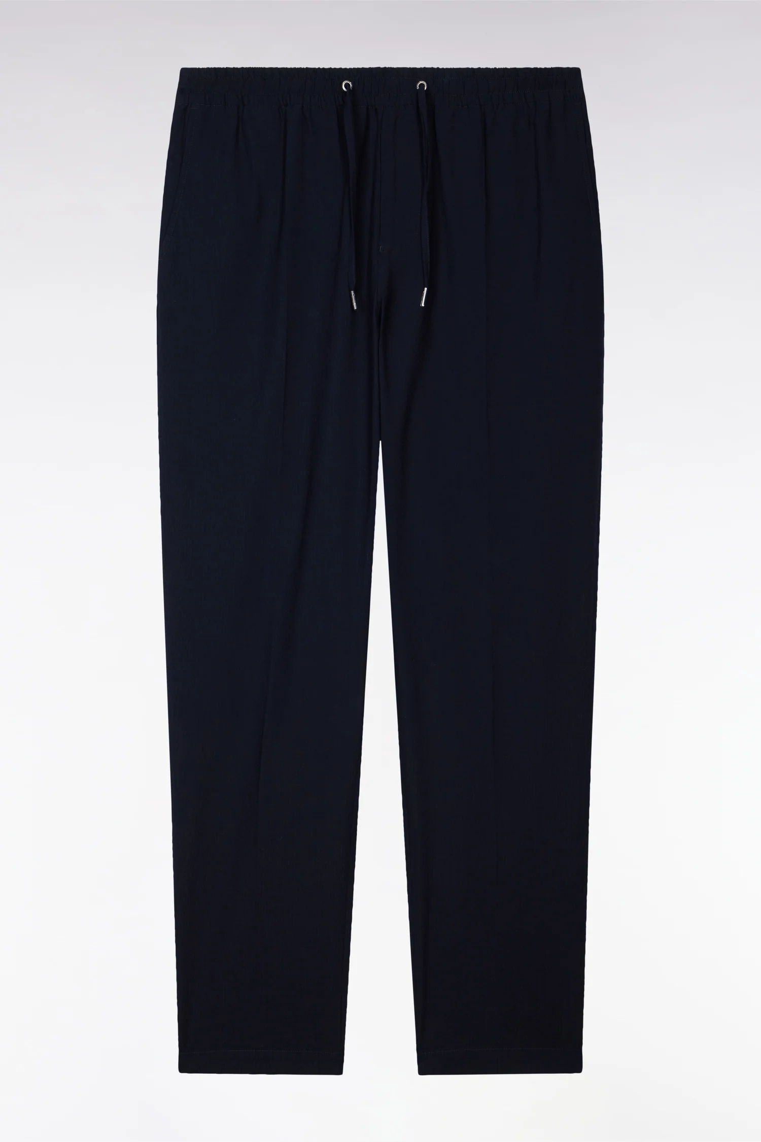 Pantalon en coton seersucker marine coupe Modern - Image 2