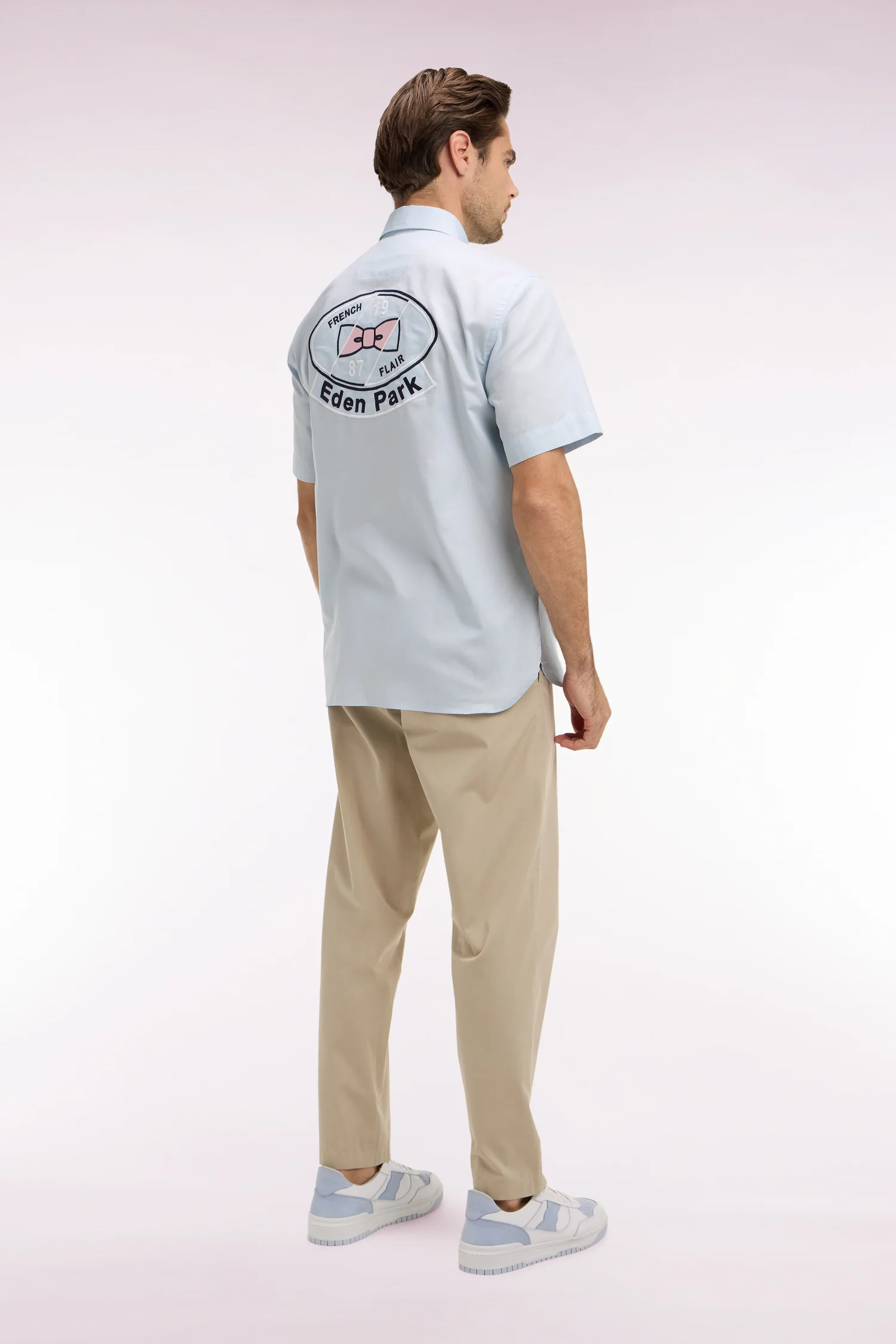 Pantalon en toile de coton beige - Image 5