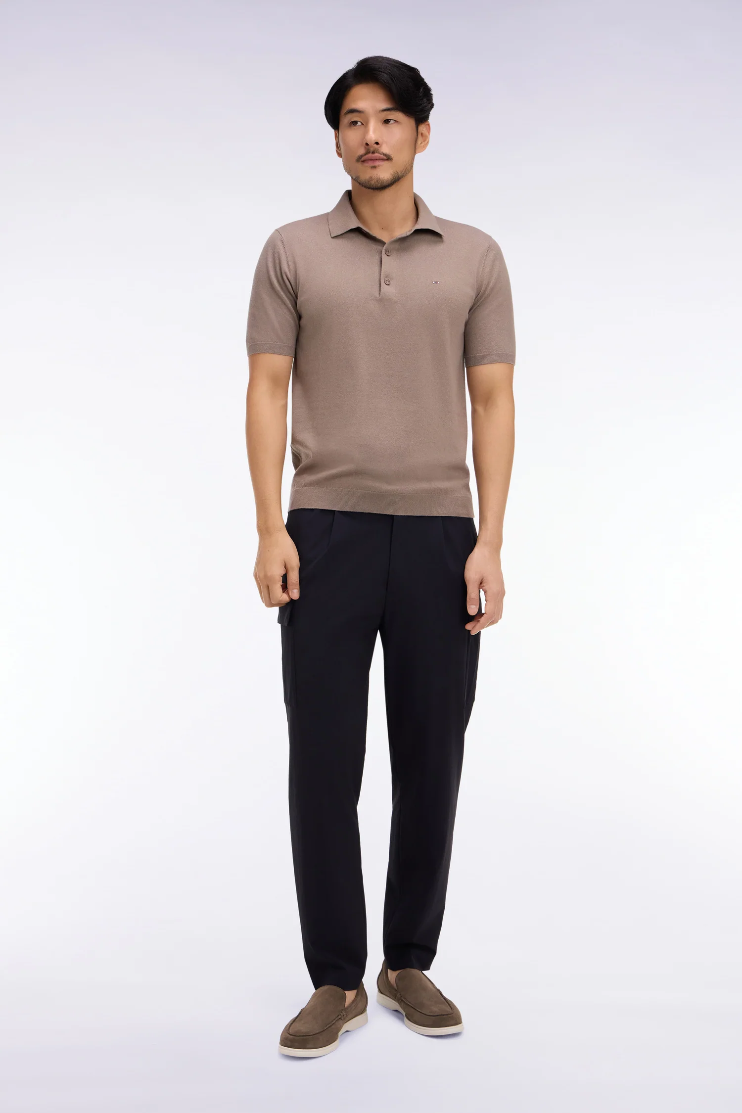 Pantalon poches cargo en tissu technique marine coupe Modern - Image 3