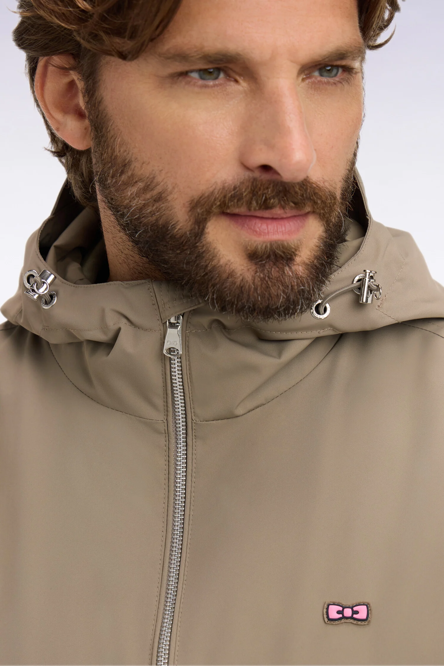 Parka à capuche en nylon beige - Image 4