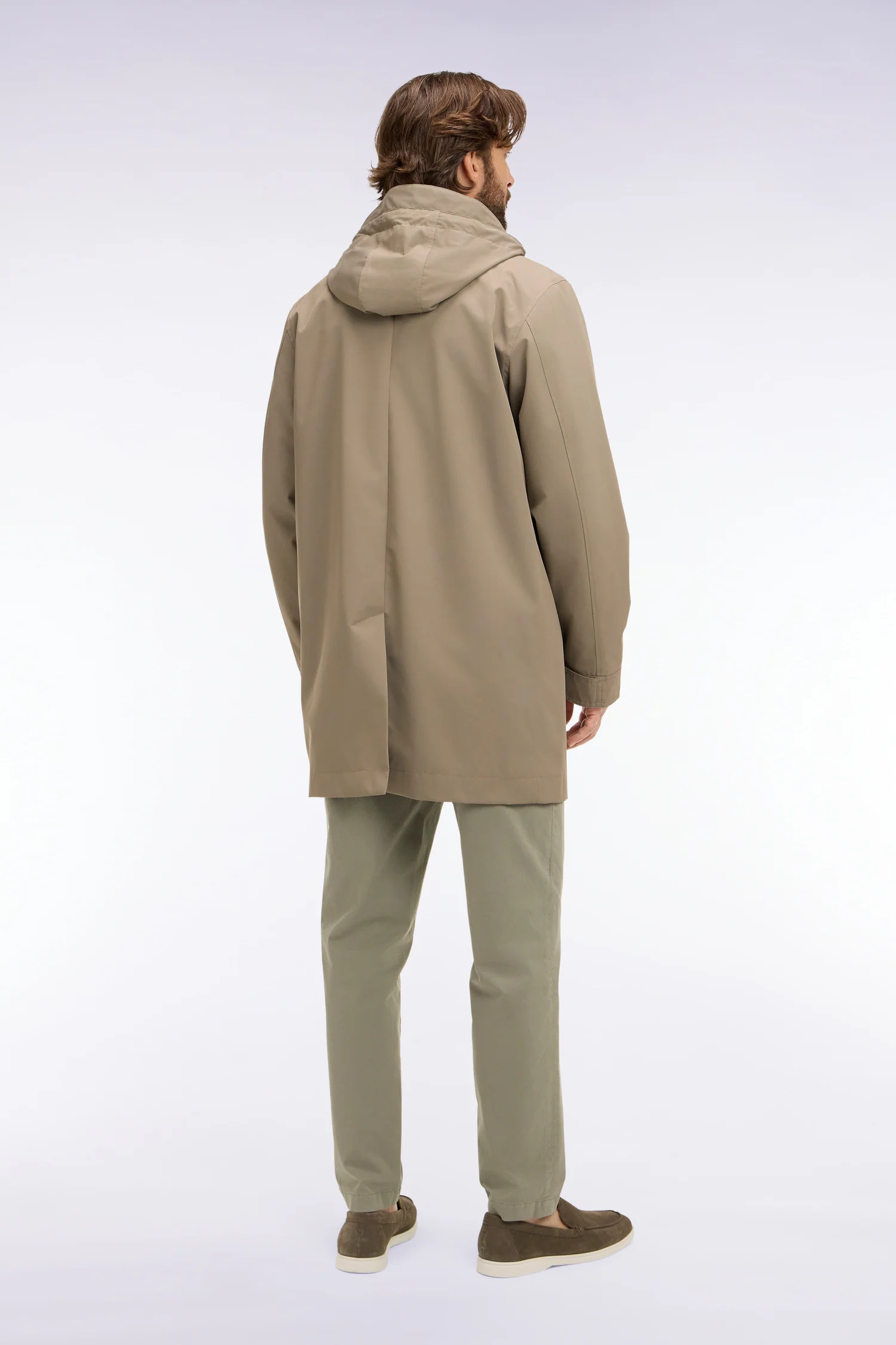 Parka à capuche en nylon beige - Image 5