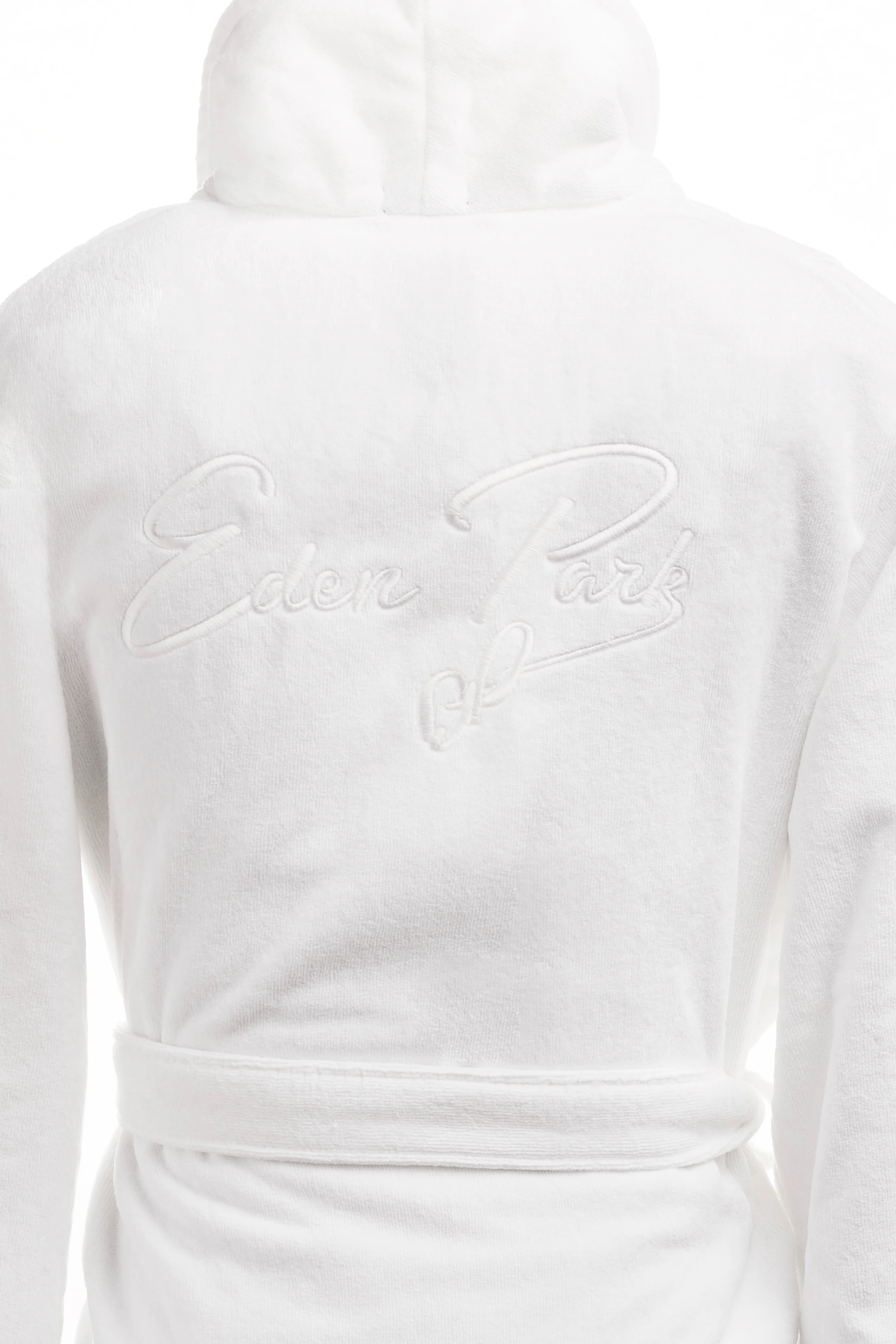 Peignoir en coton éponge blanc brodé - Image 4