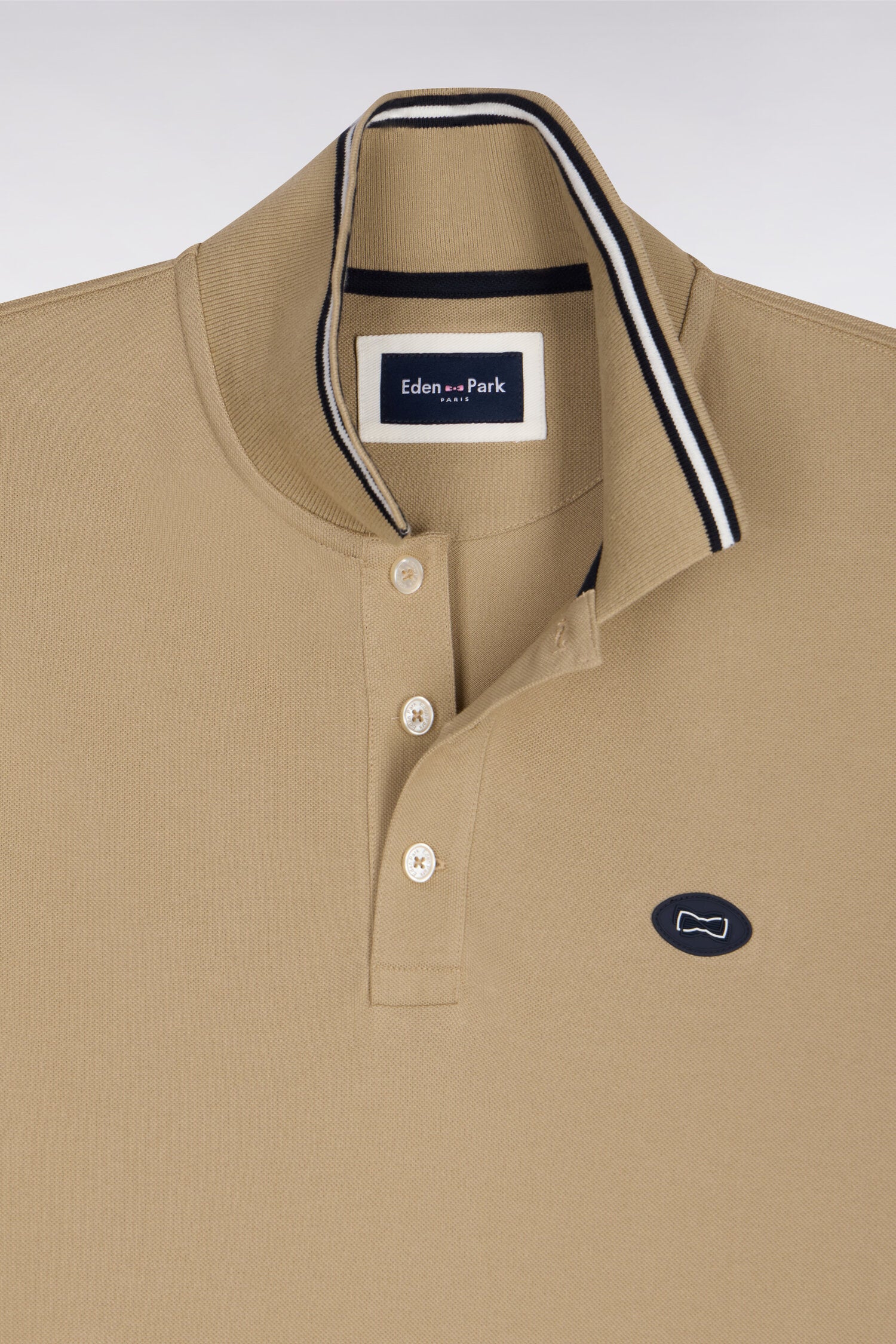 Polo à manches courtes en coton beige - Image 6