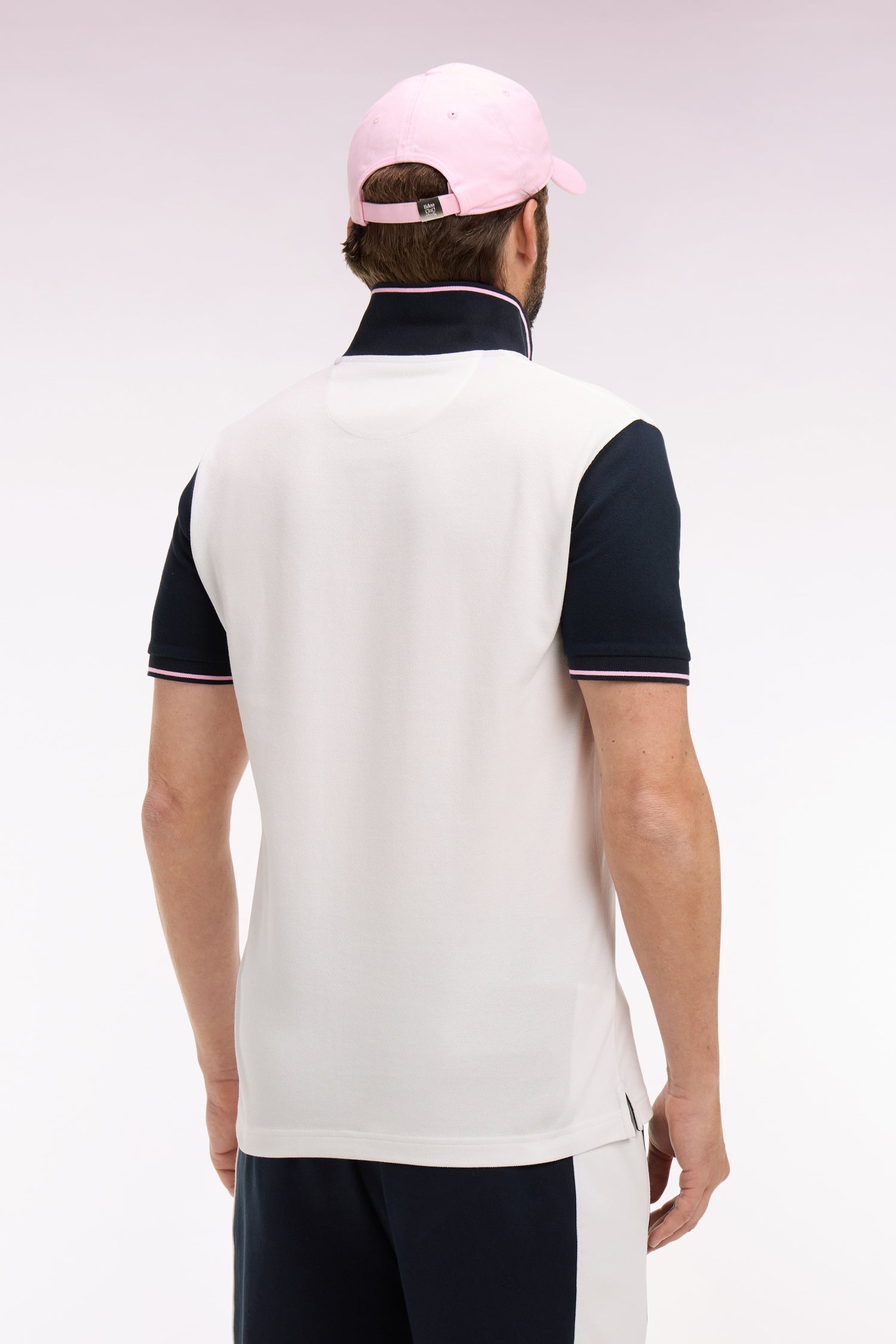 Polo à manches courtes en coton blanc à broderie patchée coupe regular - Image 5