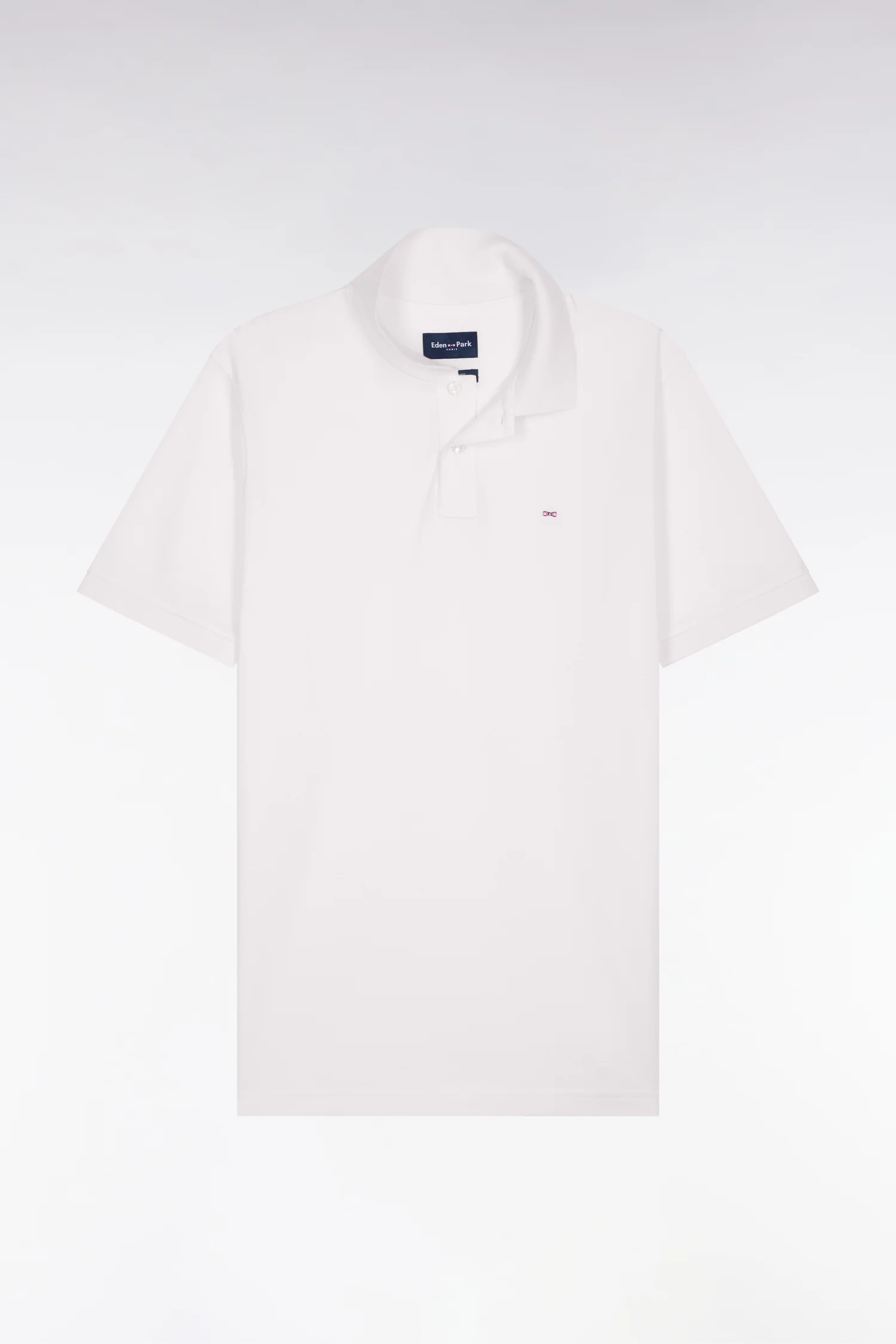 Polo à manches courtes en coton blanc coupe regular - Image 2