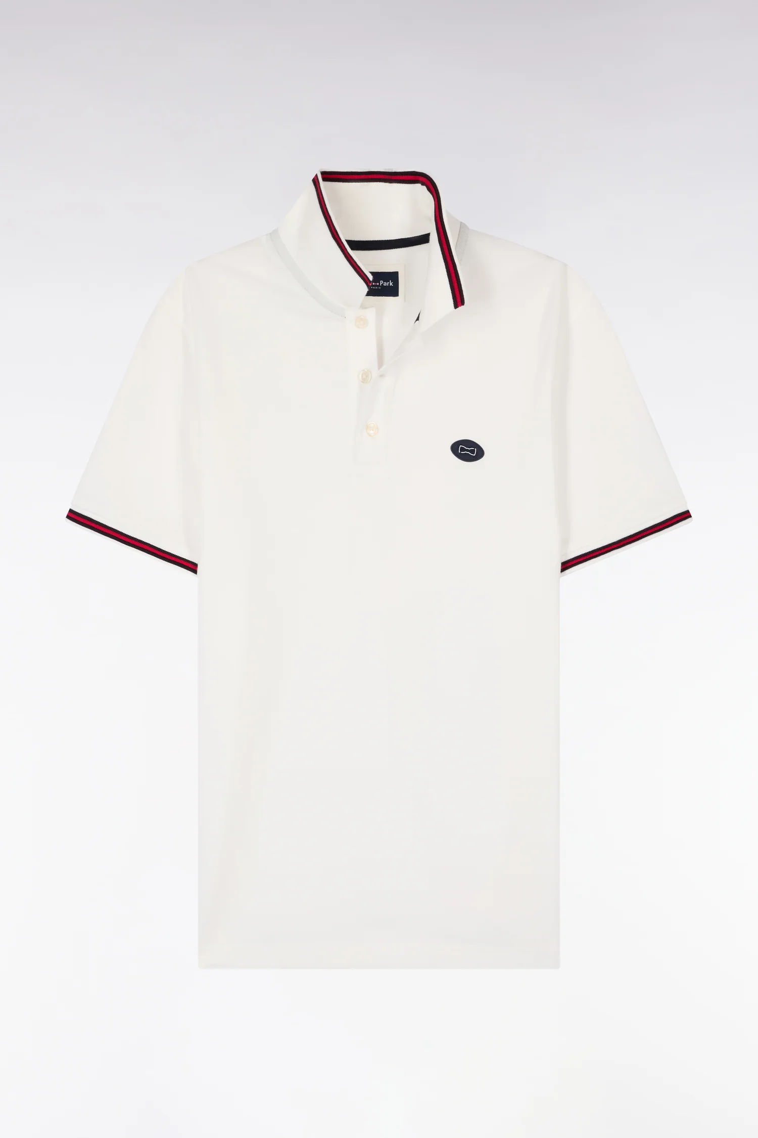 Polo à manches courtes en coton blanc - Image 2