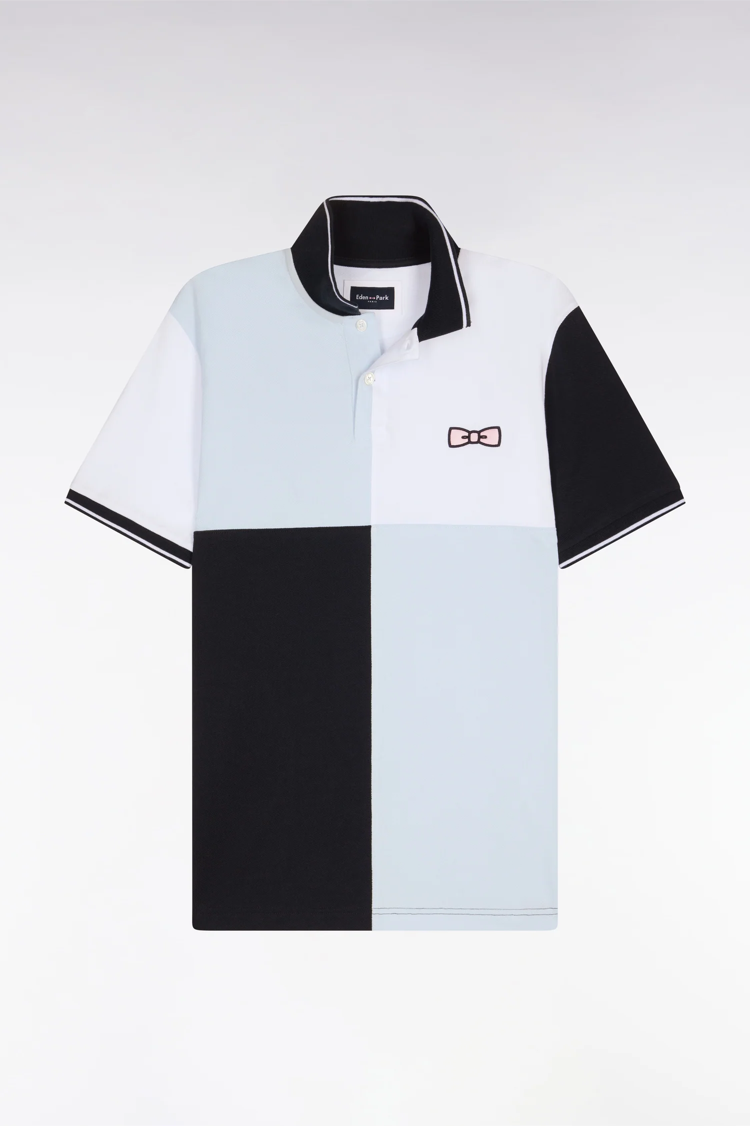 Polo à manches courtes en coton bleu ciel à cadrans coupe regular - Image 2