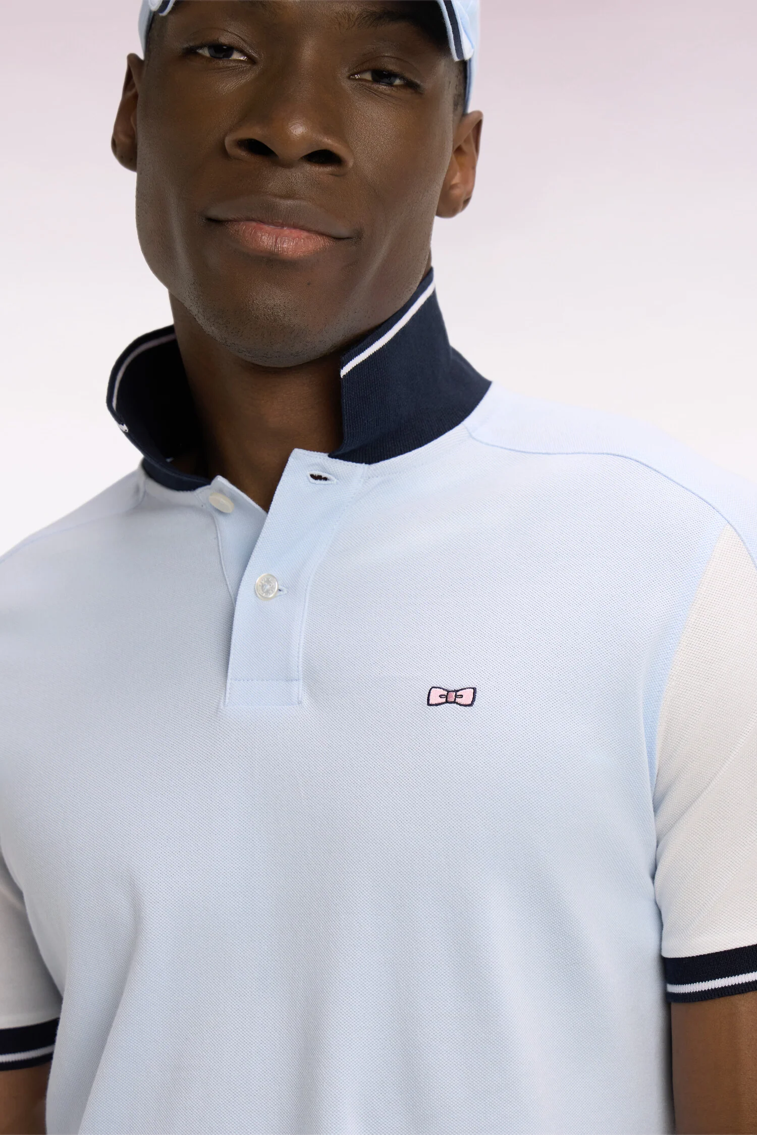 Polo à manches courtes en coton ciel brodé coupe regular - Image 4