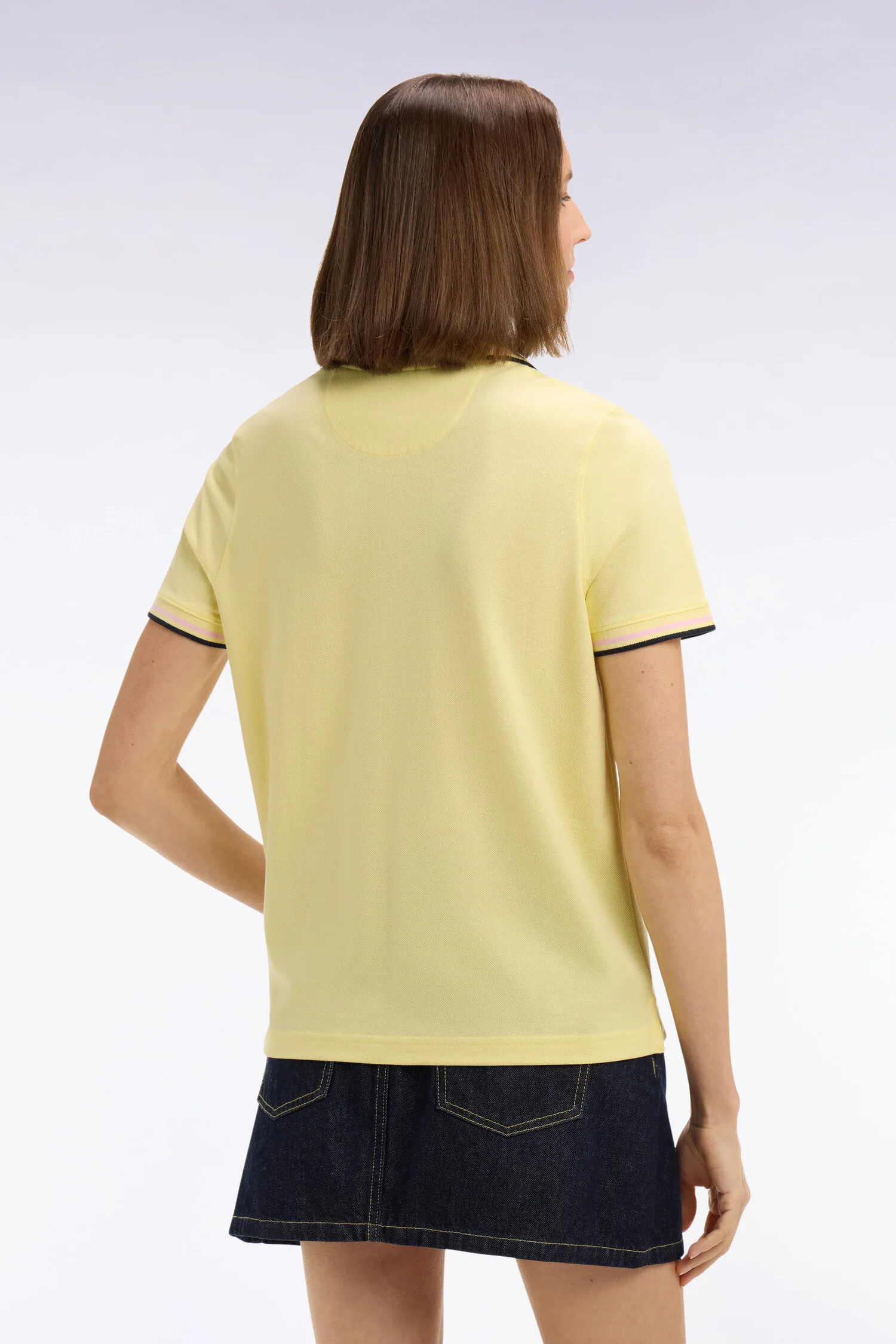 Polo à manches courtes en coton jaune clair coupe regular - Image 5