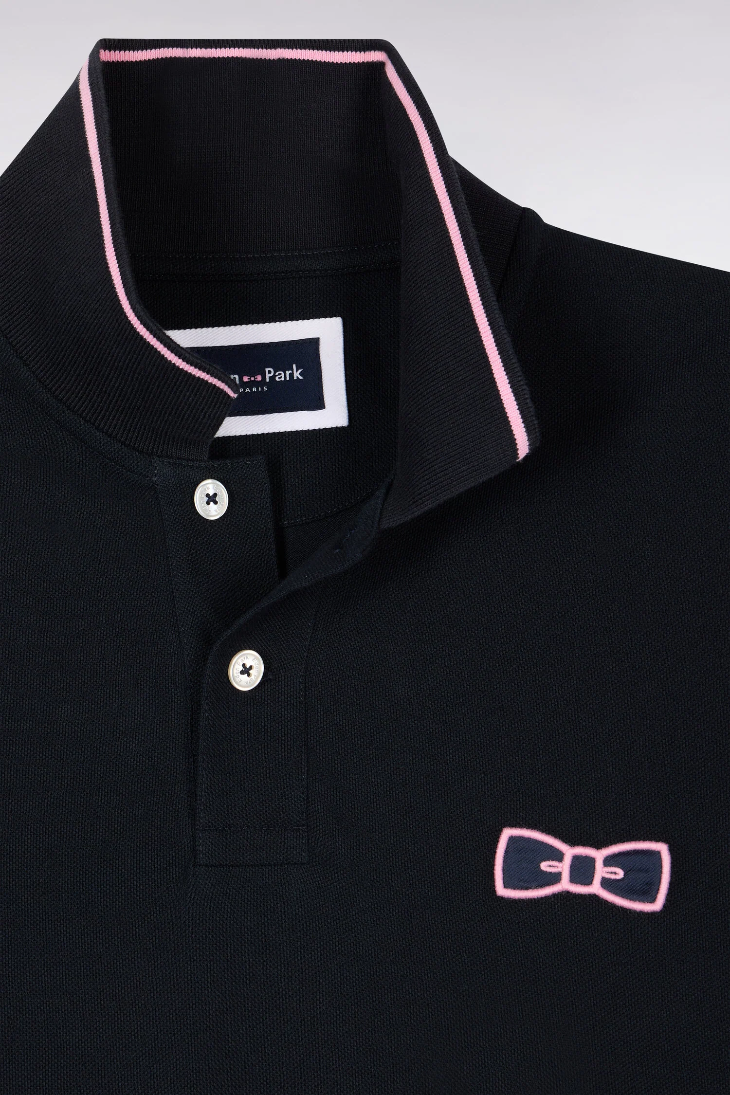 Polo à manches courtes en coton marine à broderie patchée coupe regular - Image 6
