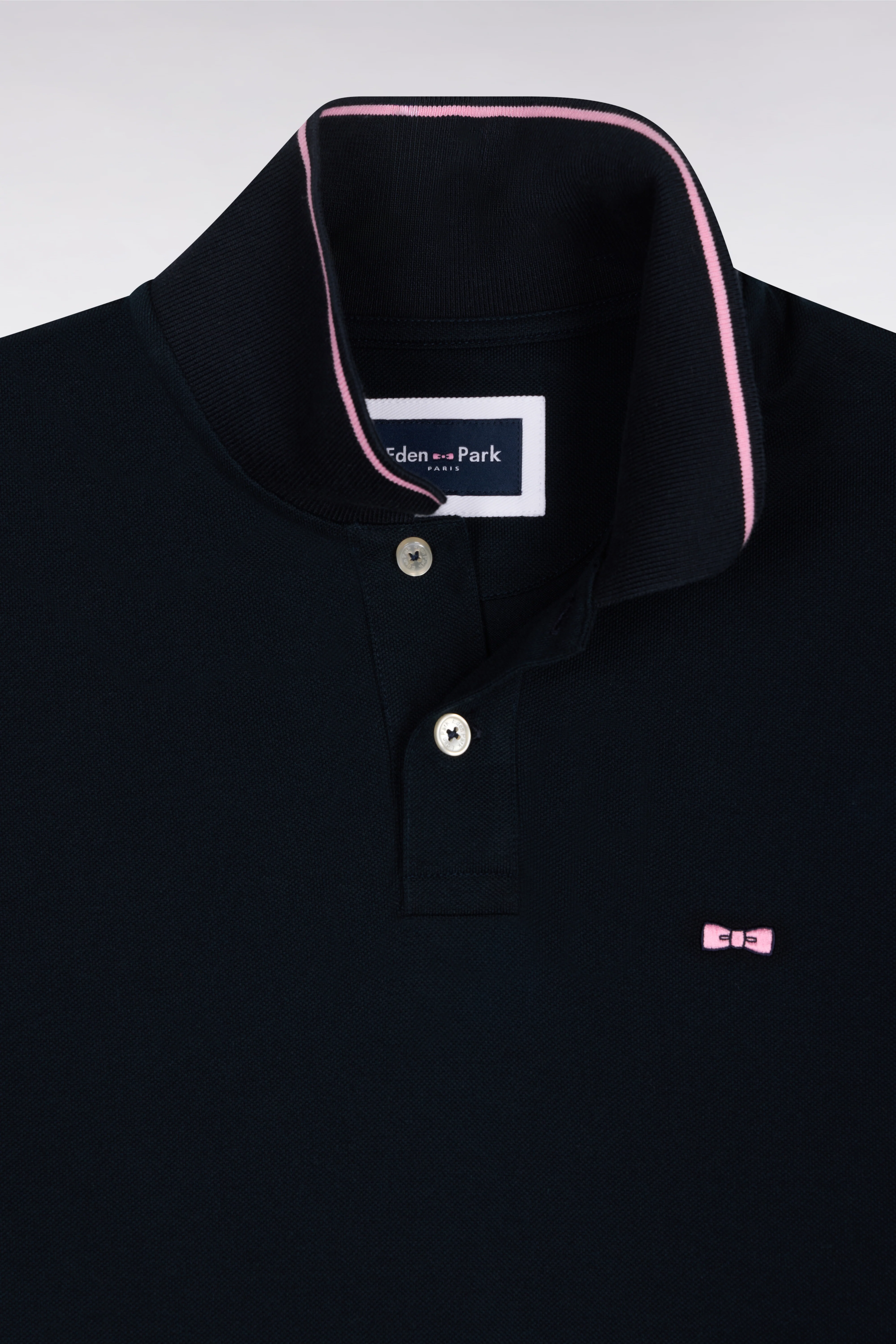 Polo à manches courtes en coton marine brodé coupe regular - Image 6